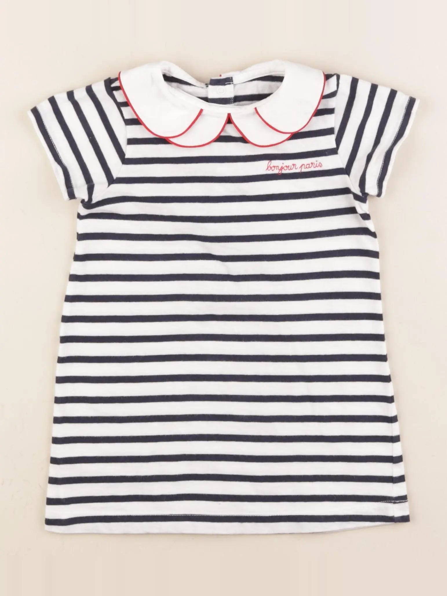 Jacadi - robe blanc, bleu - 24 mois