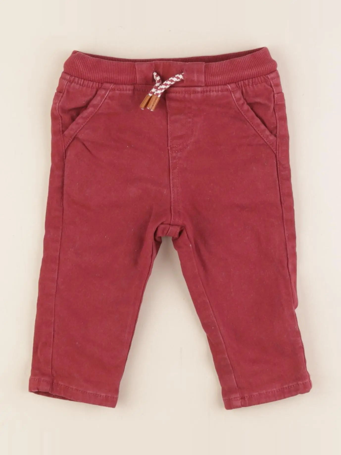 Vertbaudet - pantalon rouge - 9 mois