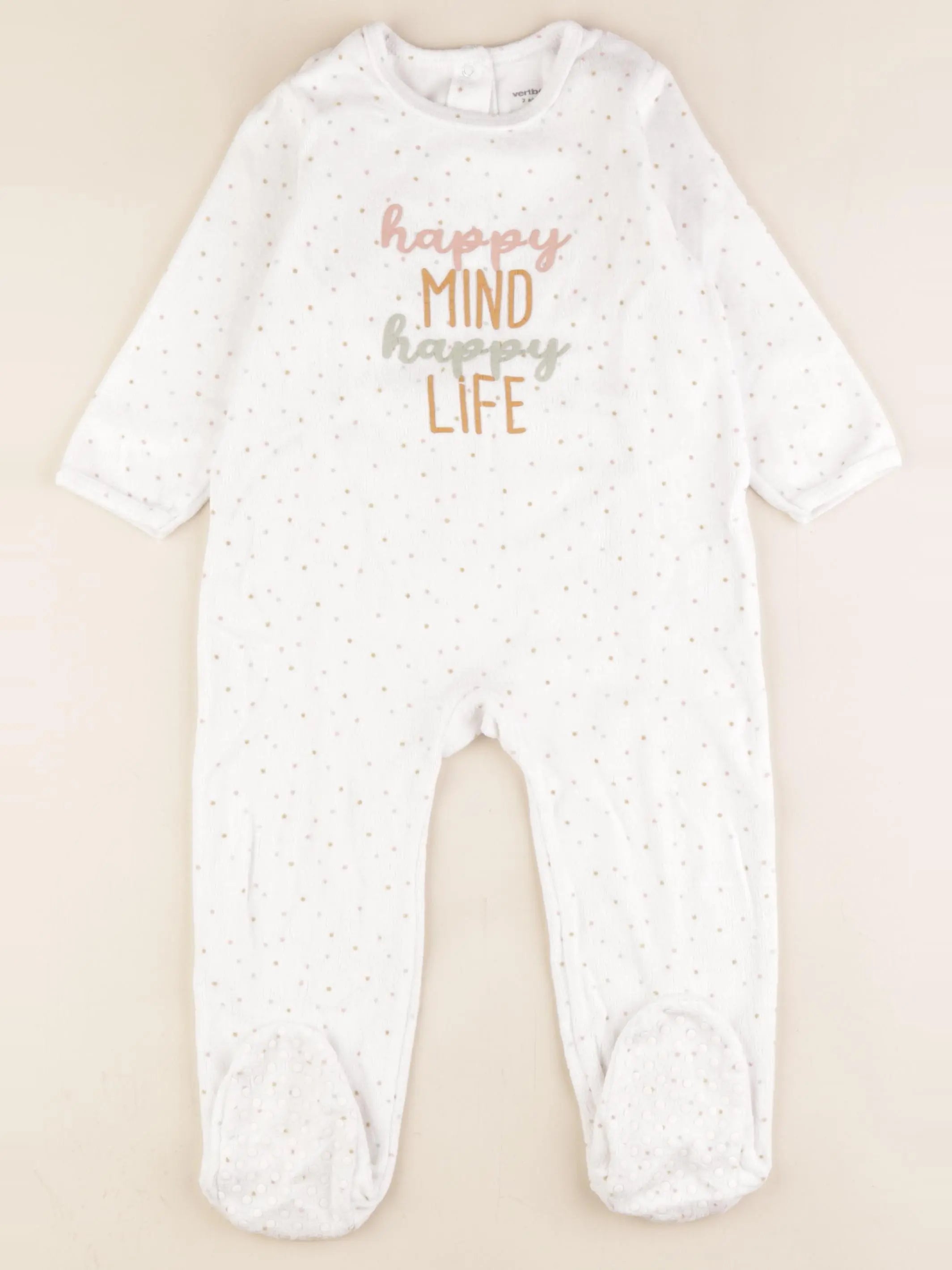 Vertbaudet - pyjama velours blanc - 2 ans