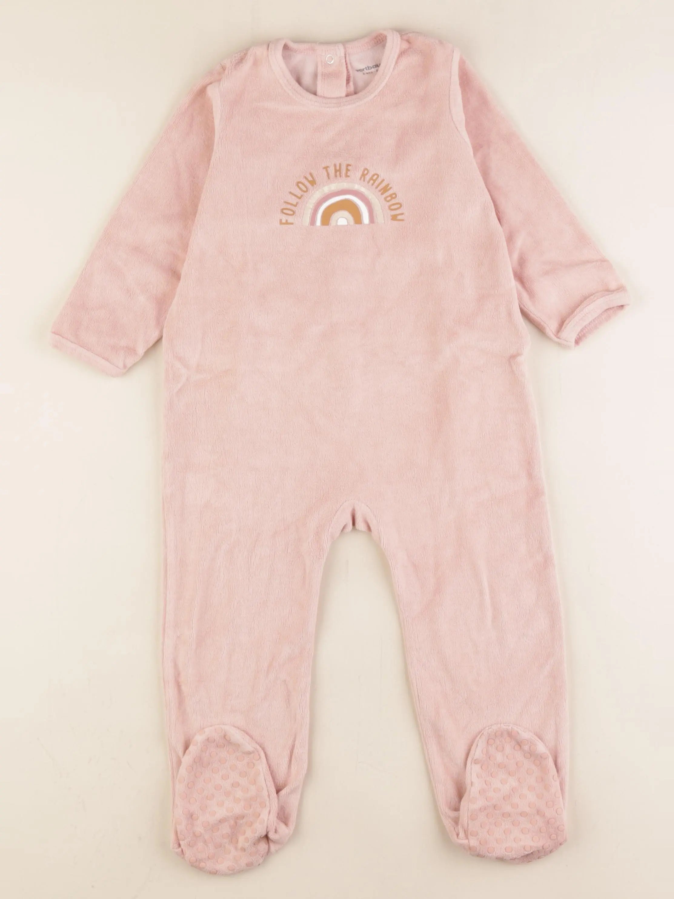 Vertbaudet - pyjama velours rose - 2 ans