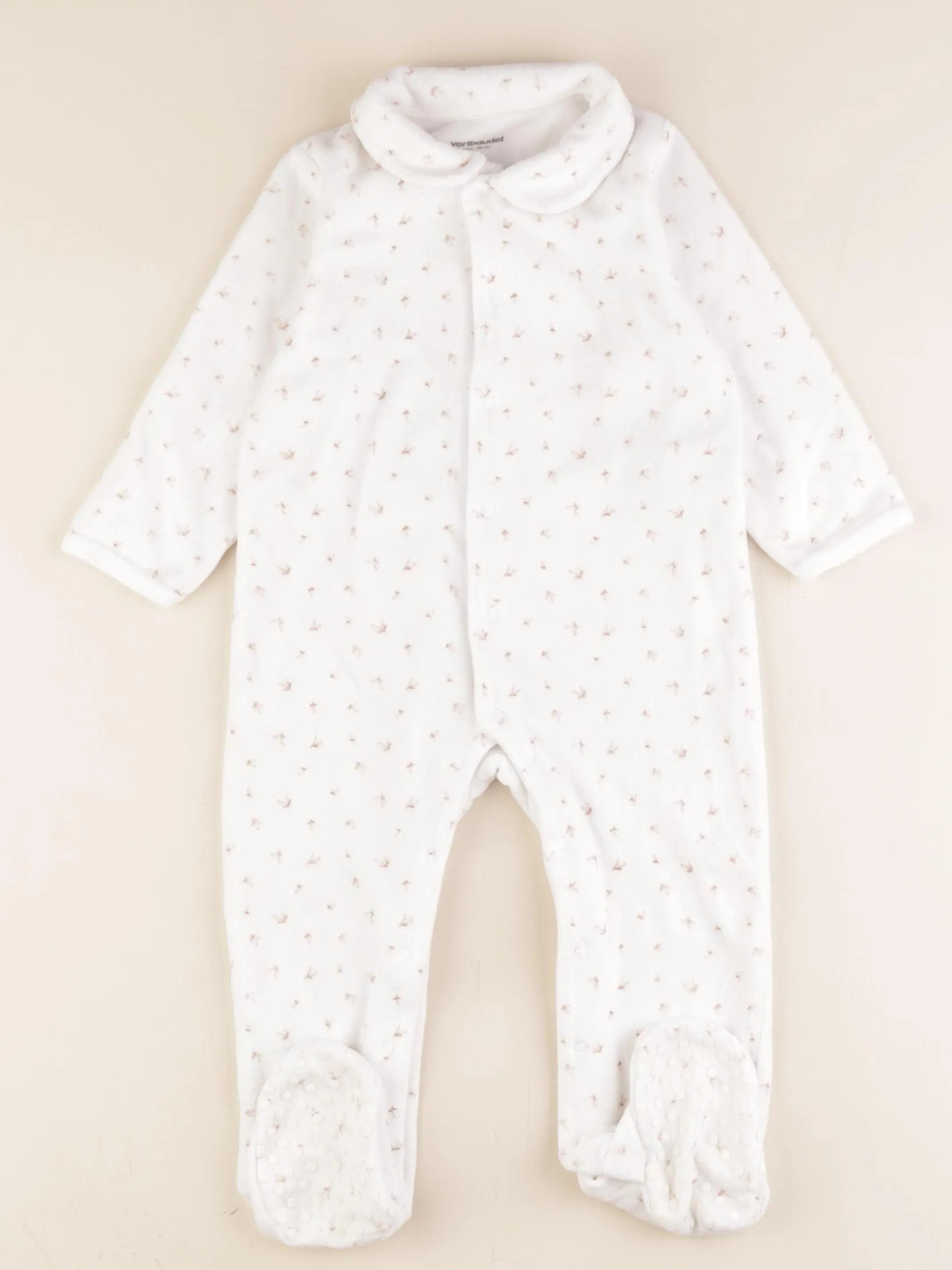 Vertbaudet - pyjama velours blanc - 2 ans