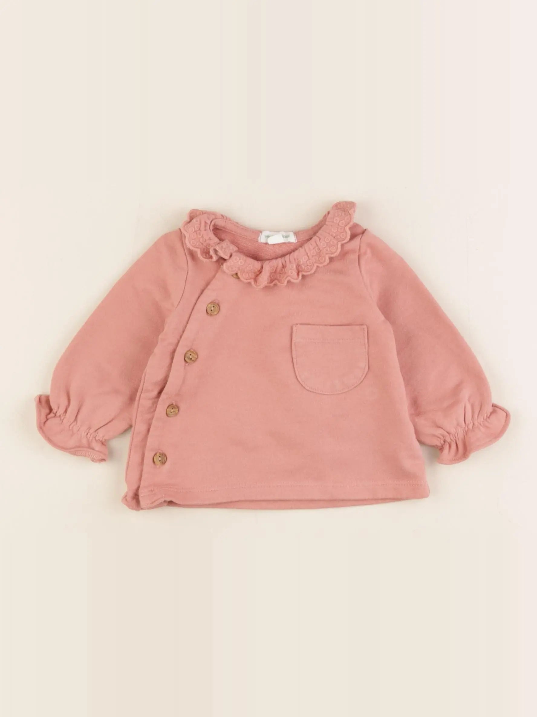 Vertbaudet - sweat rose - 3 mois