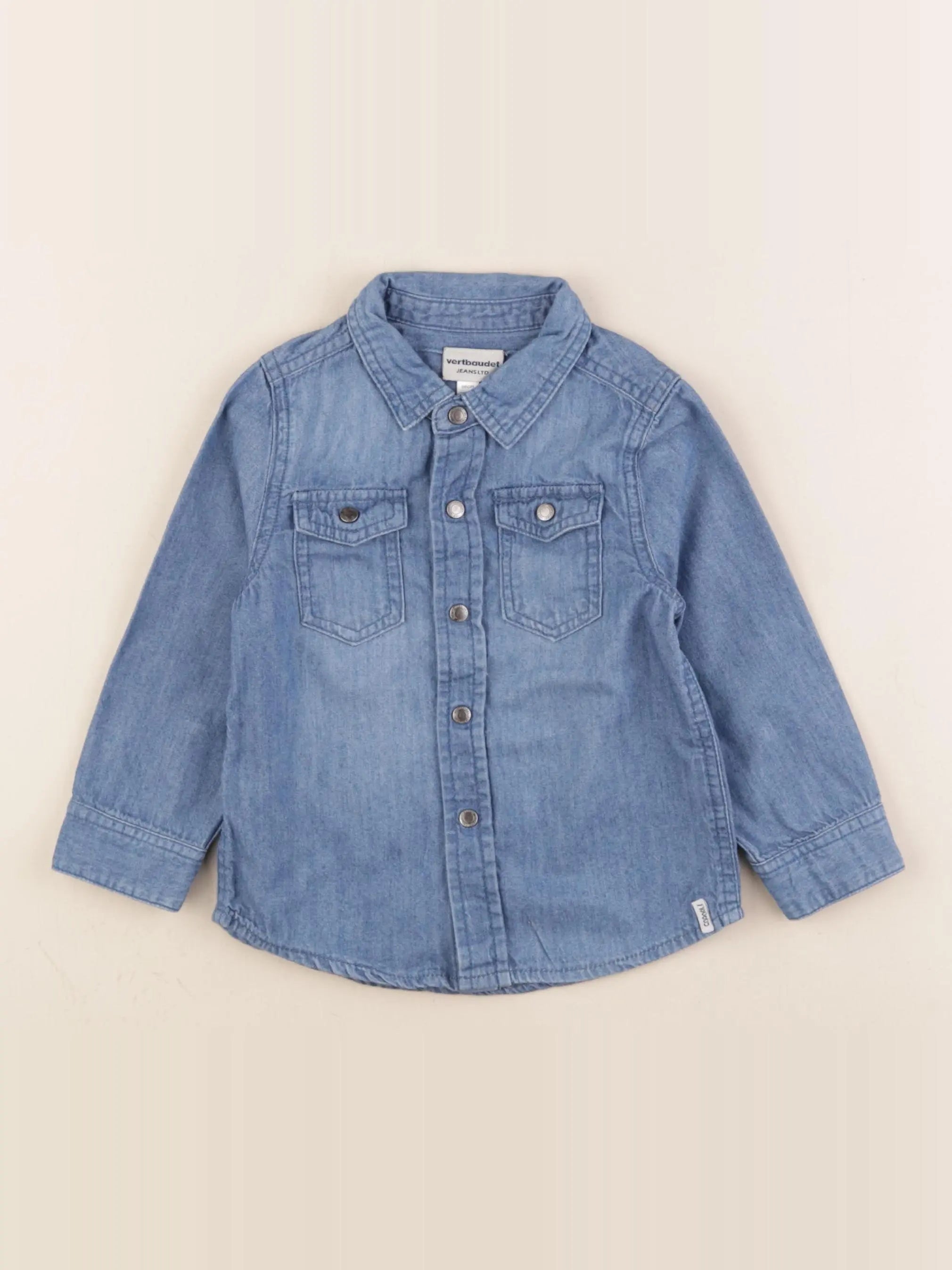 Vertbaudet - chemise bleu - 2 ans