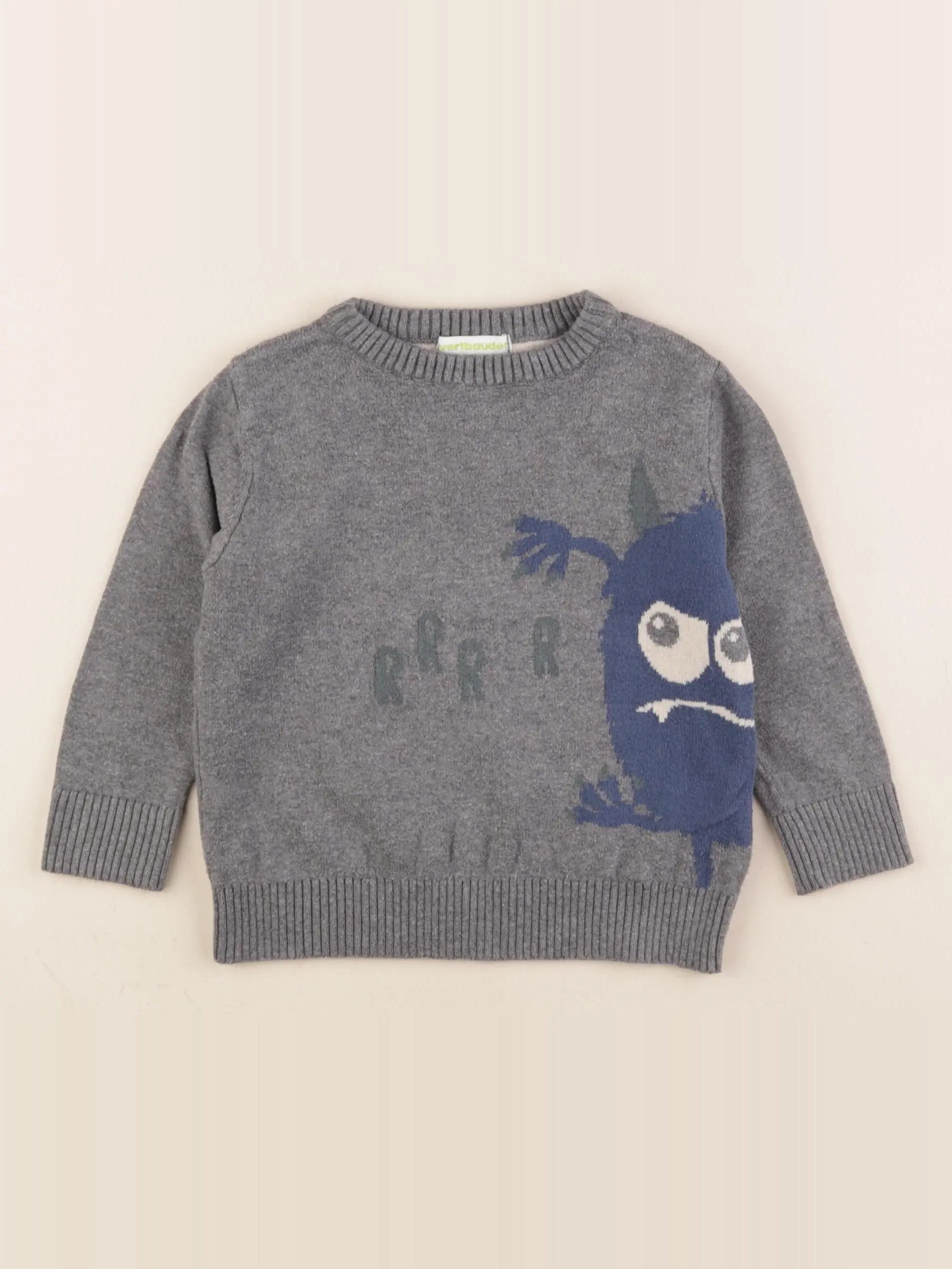 Vertbaudet - pull gris - 2 ans