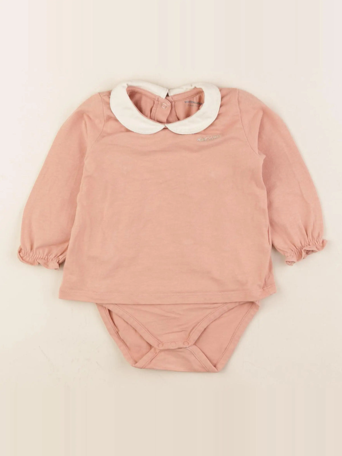 Vertbaudet - body tee-shirt rose - 12 mois