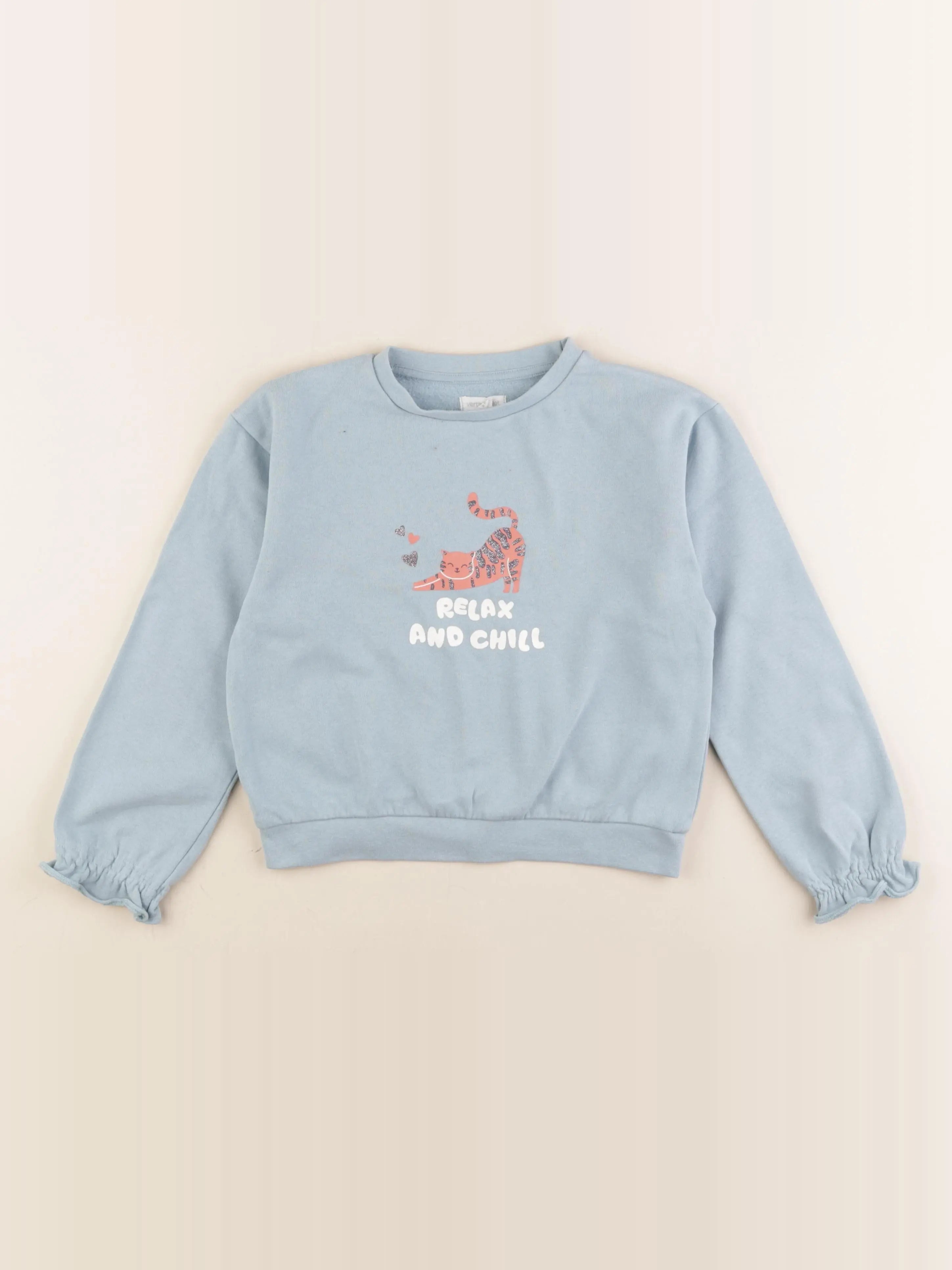 Vertbaudet - sweat bleu - 8 ans