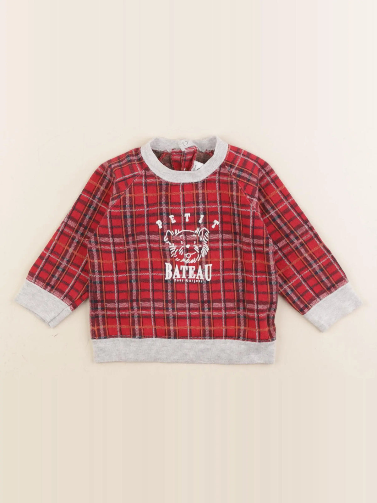Petit Bateau - sweat rouge - 12 mois