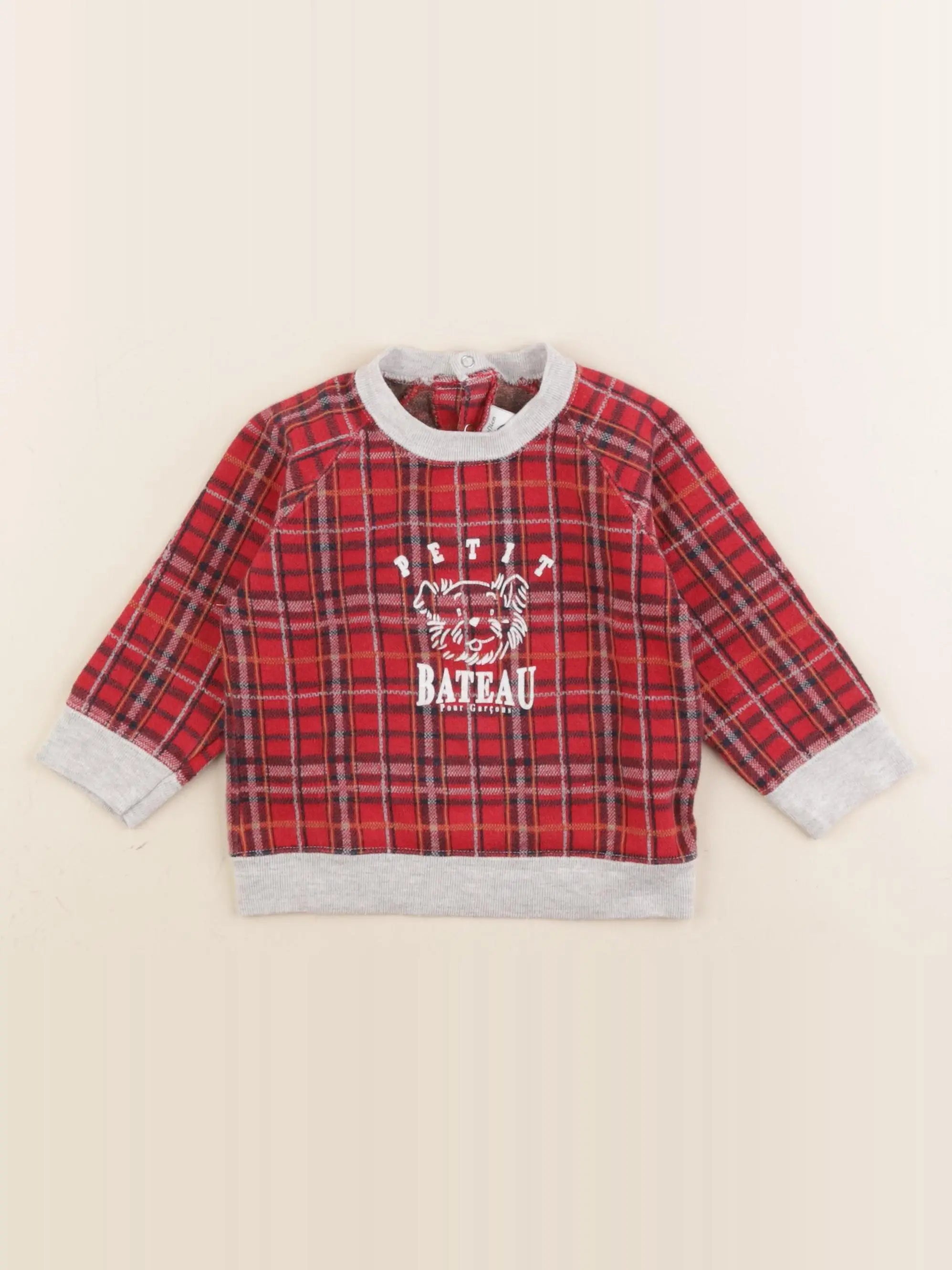 Petit Bateau - sweat rouge - 12 mois