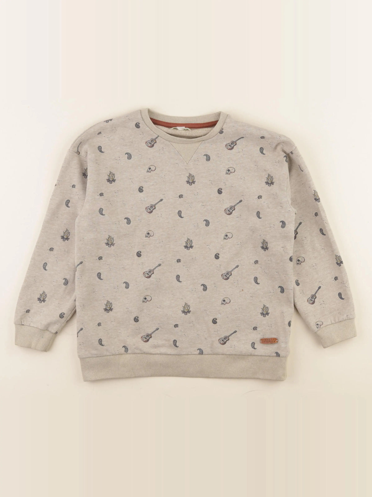 Vertbaudet - sweat beige - 8 ans