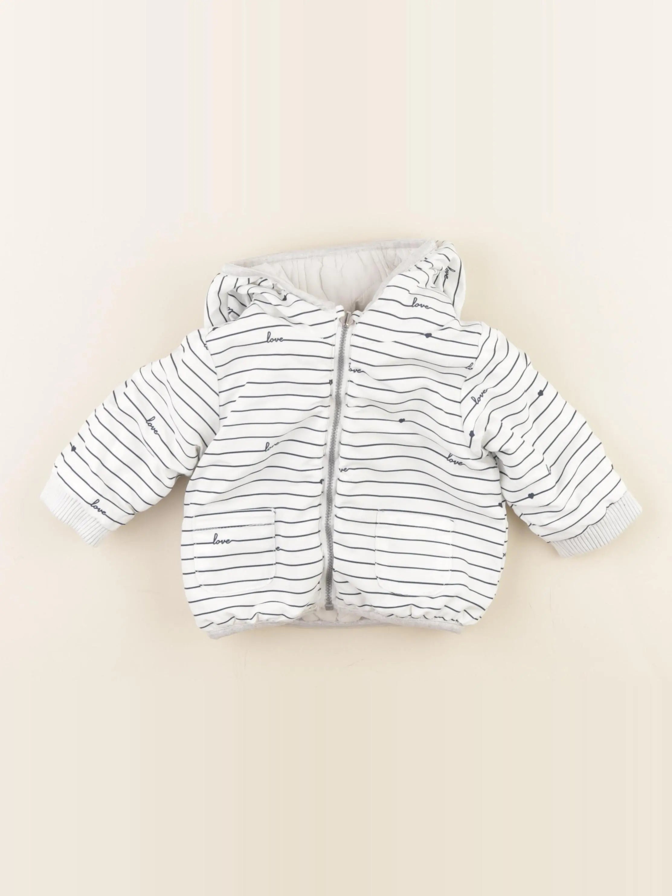 Tape à l'oeil - doudoune blanc, bleu - 9 mois