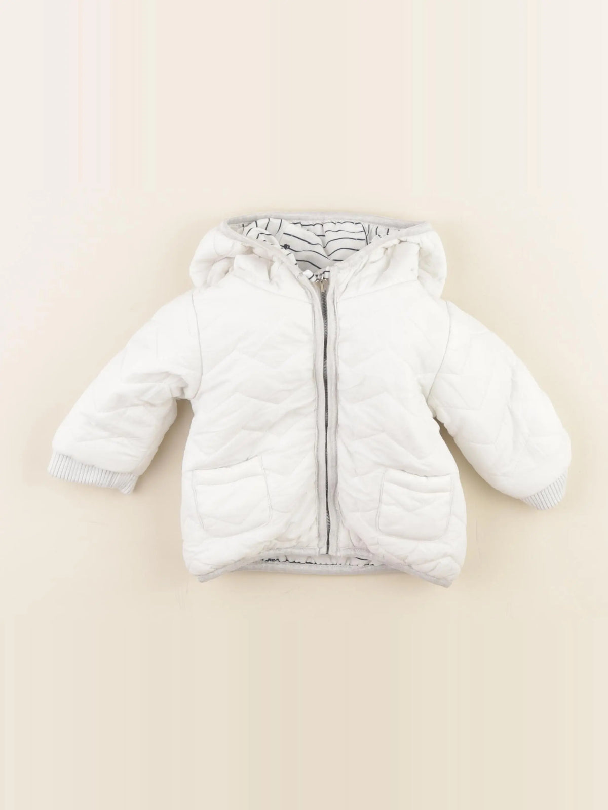 Tape à l'oeil - doudoune blanc, bleu - 9 mois