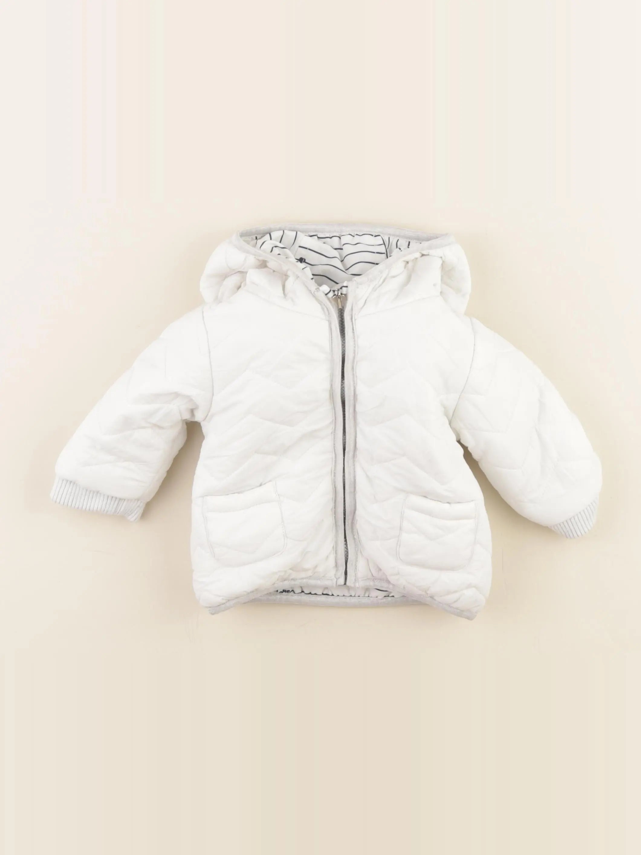 Tape à l'oeil - doudoune blanc, bleu - 9 mois