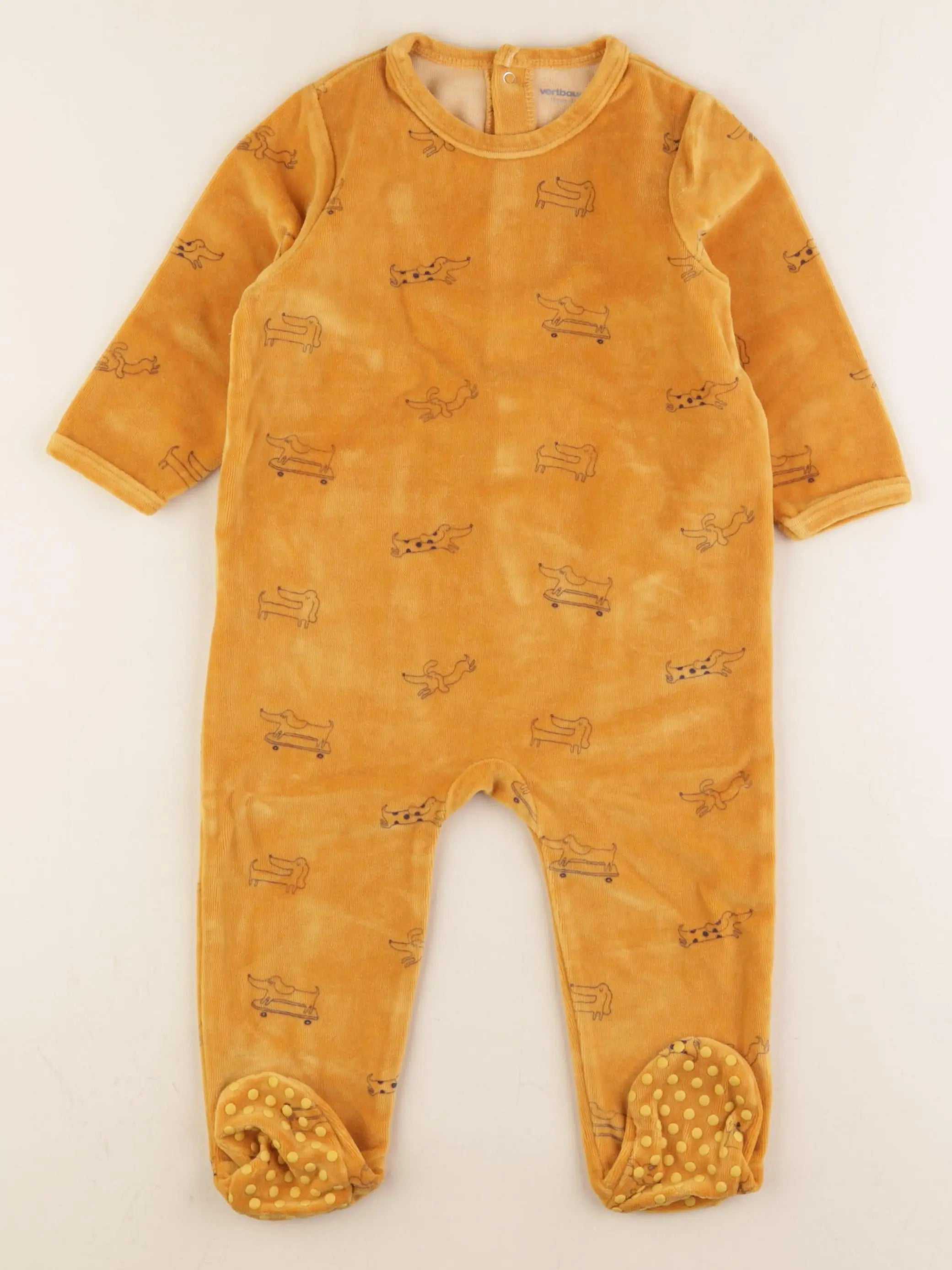 Vertbaudet - pyjama velours jaune - 18 mois