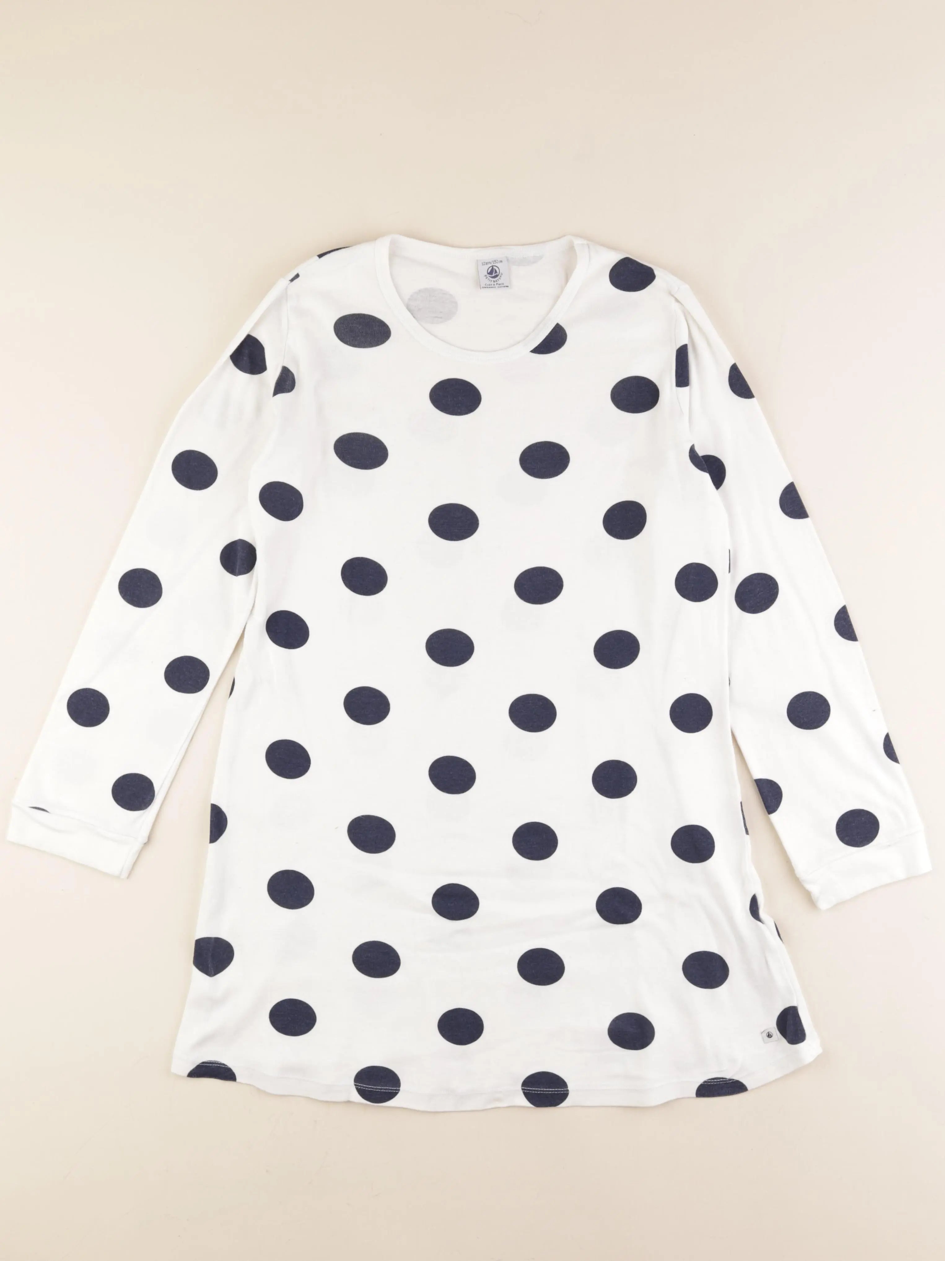 Petit Bateau - chemise de nuit coton bleu - 12 ans