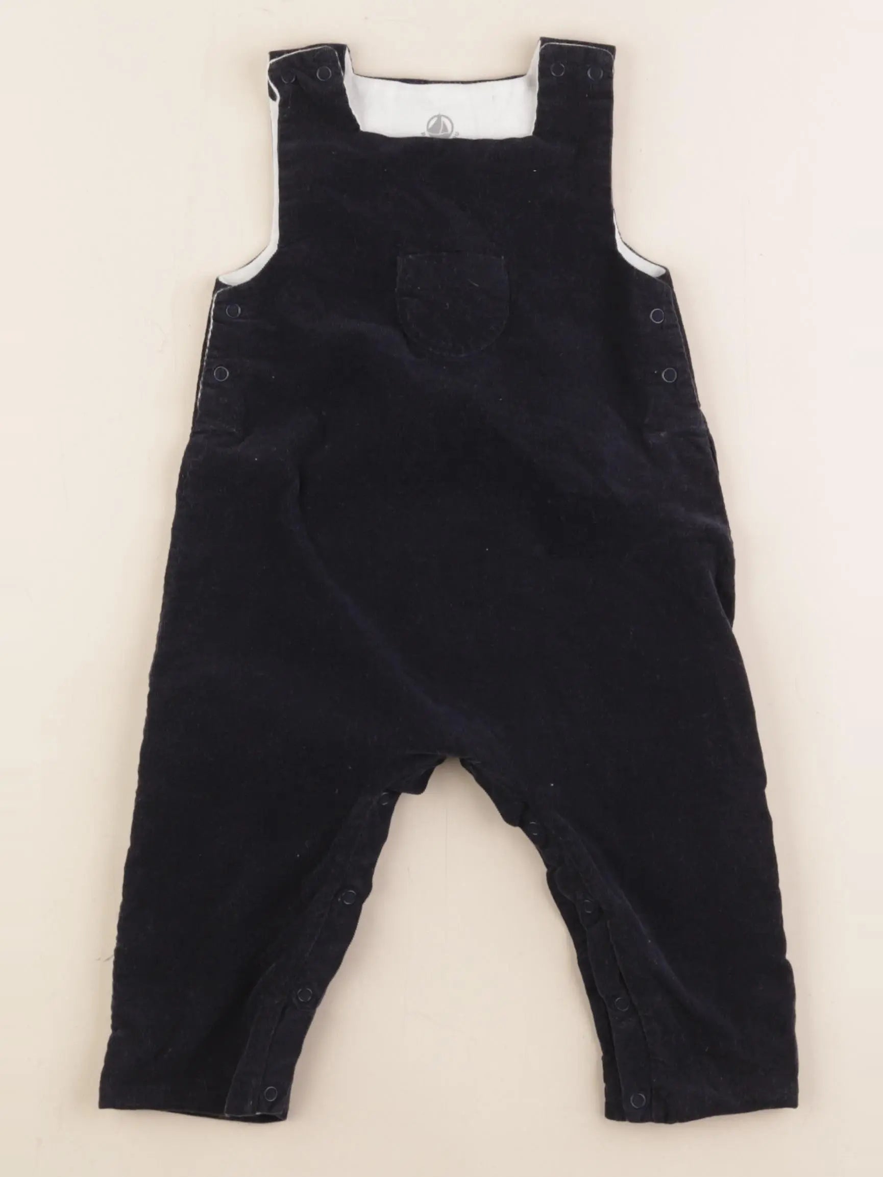 Petit Bateau - combinaison doublé bleu - 6 mois