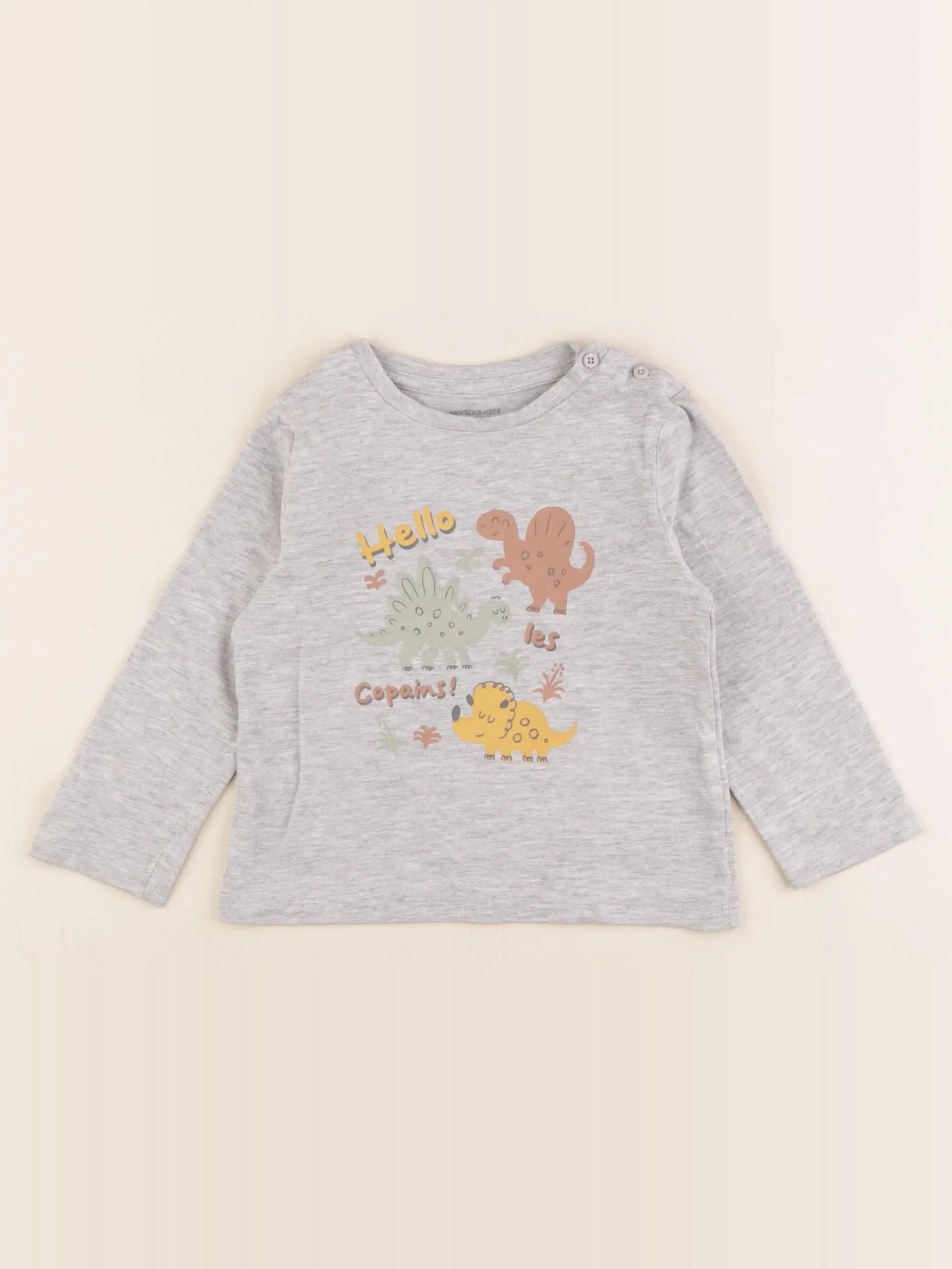 Vertbaudet - tee-shirt gris - 18 mois
