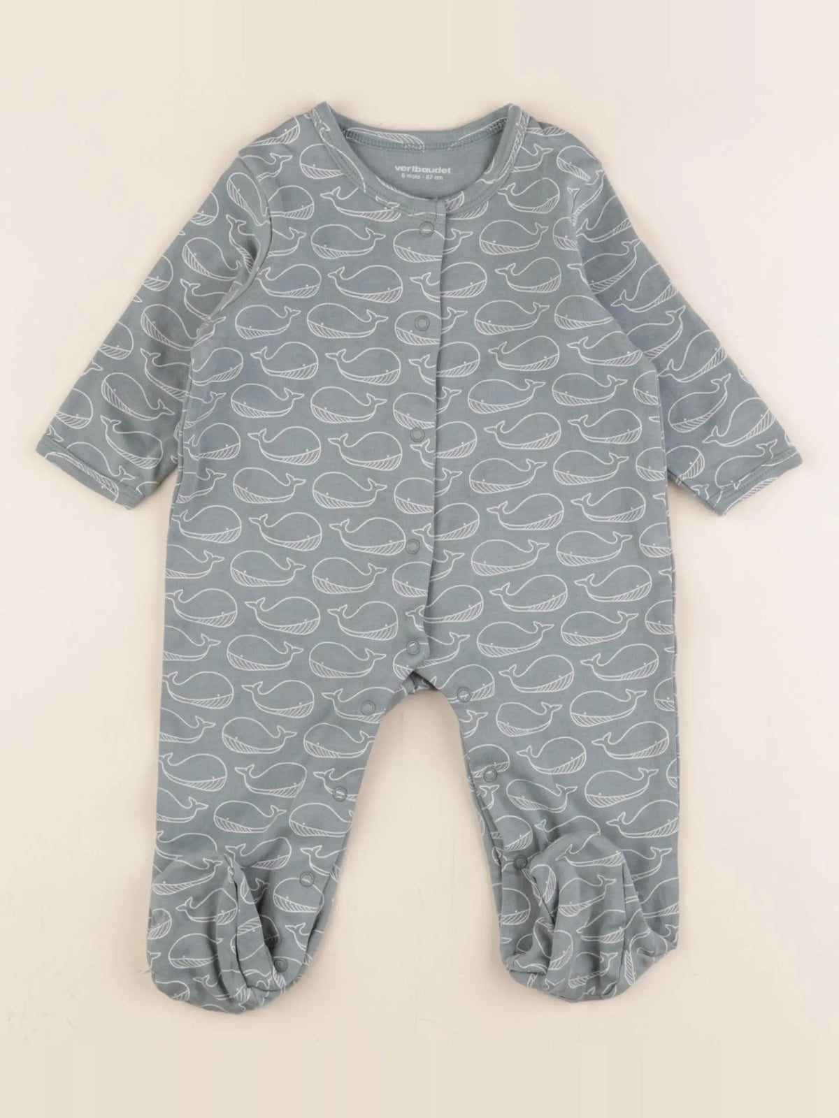 Vertbaudet - pyjama coton vert - 6 mois