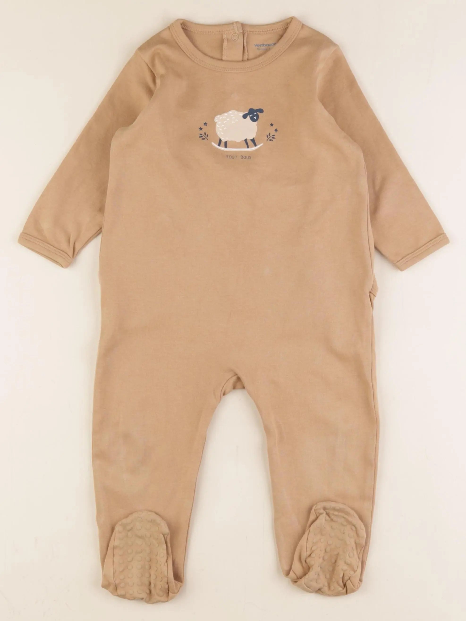 Vertbaudet - pyjama coton marron - 18 mois