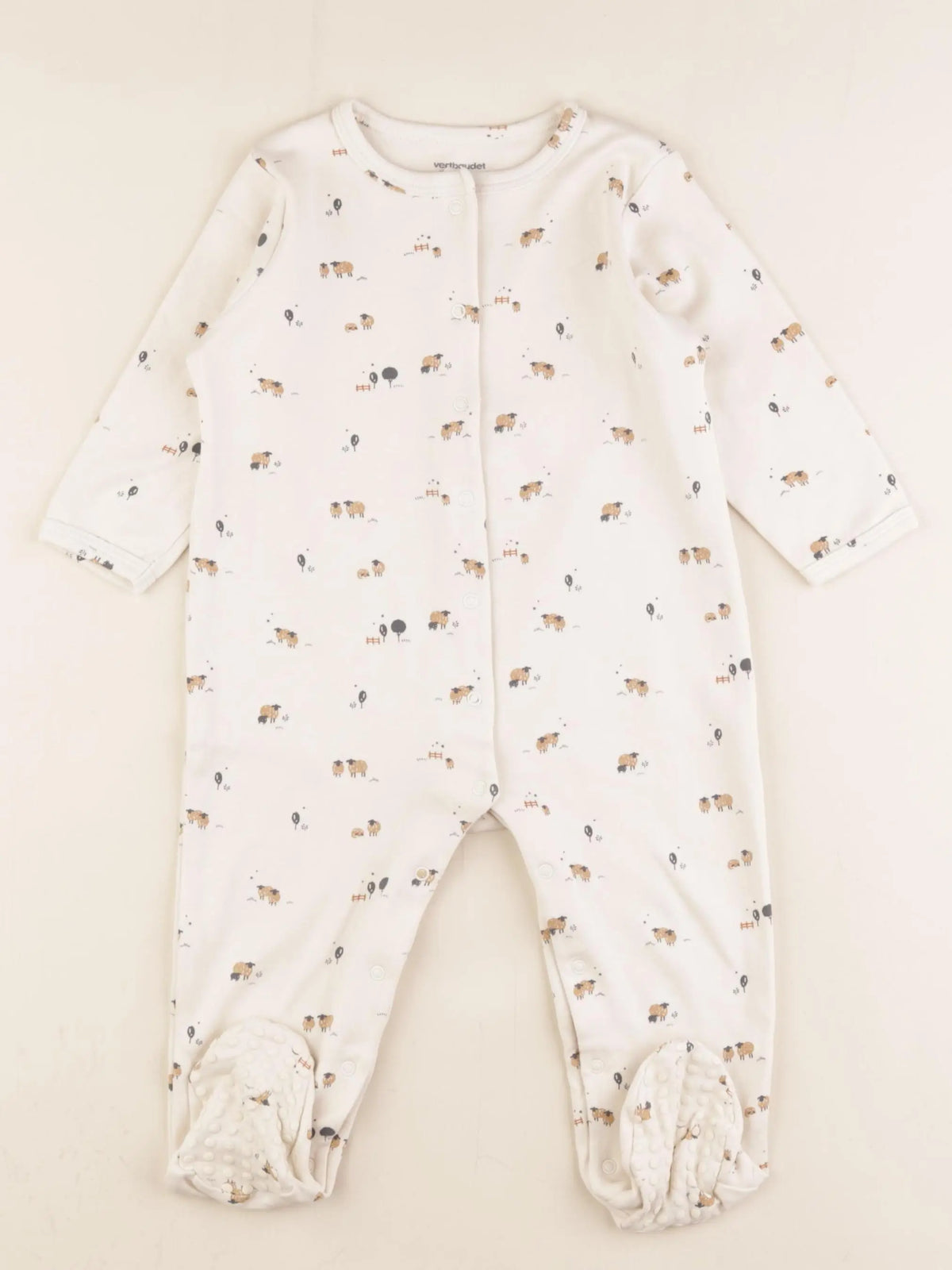 Vertbaudet - pyjama coton beige - 18 mois