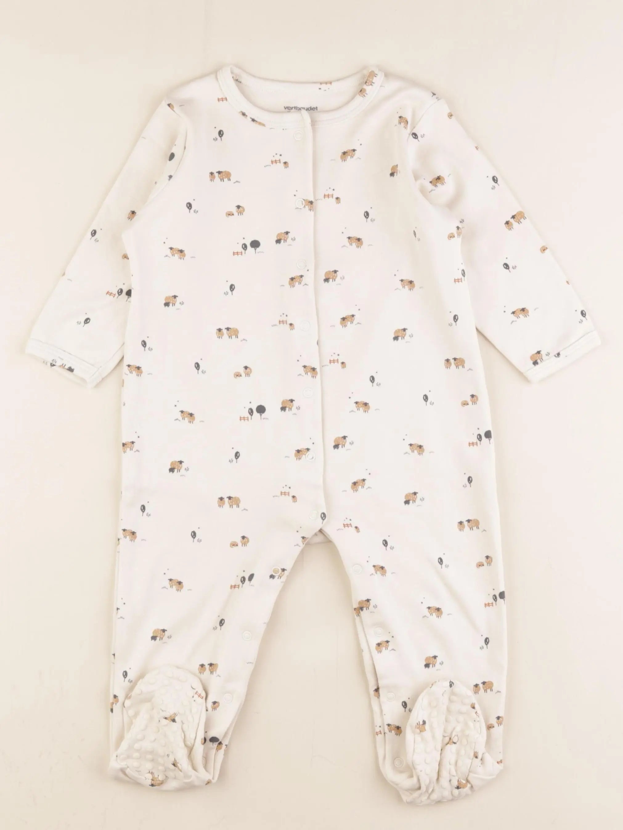 Vertbaudet - pyjama coton beige - 18 mois