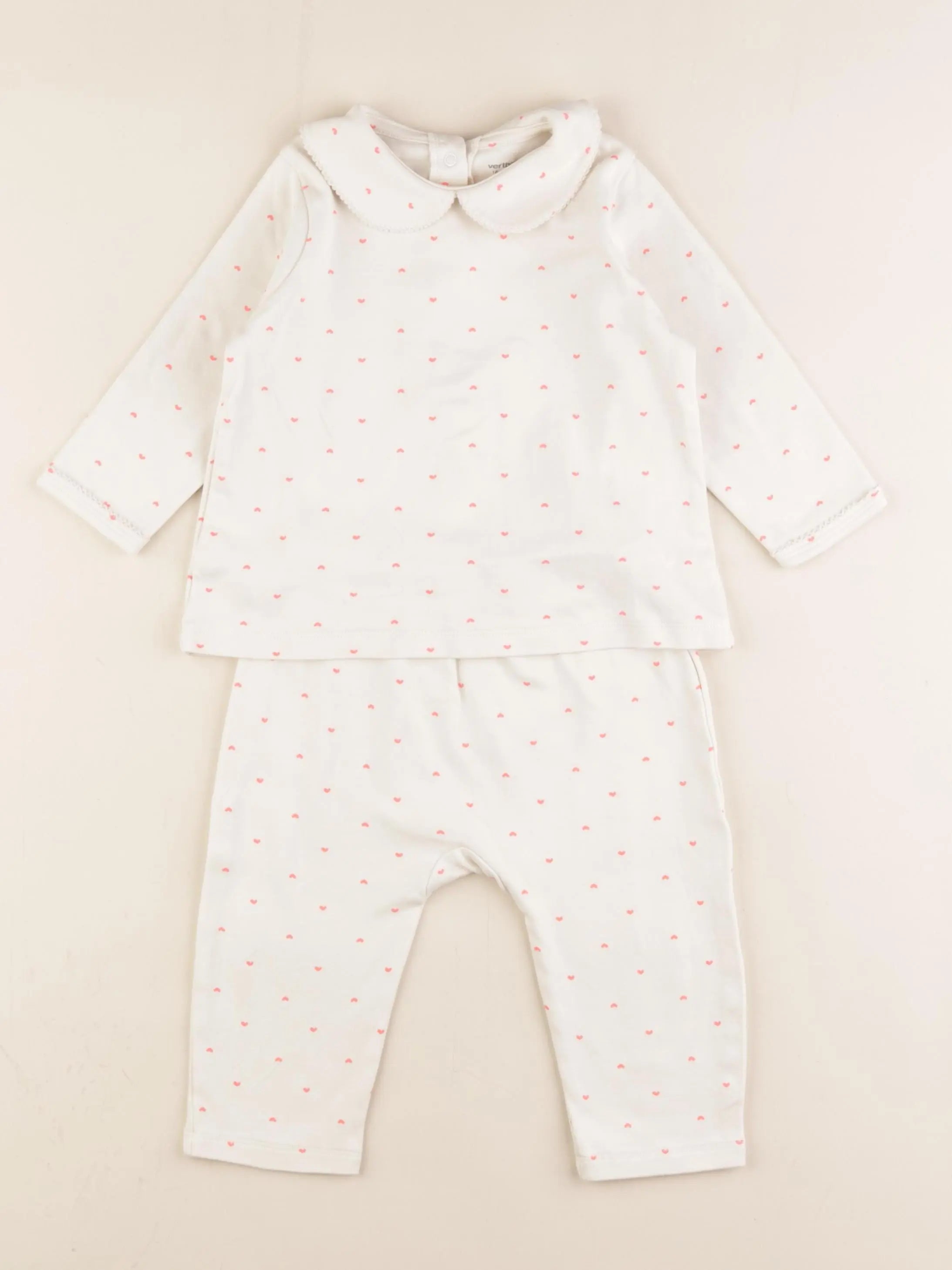 Vertbaudet - pyjama coton beige - 18 mois