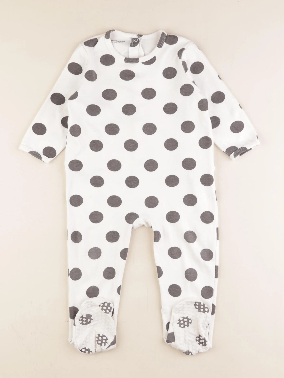 Vertbaudet - pyjama coton blanc, noir - 24 mois