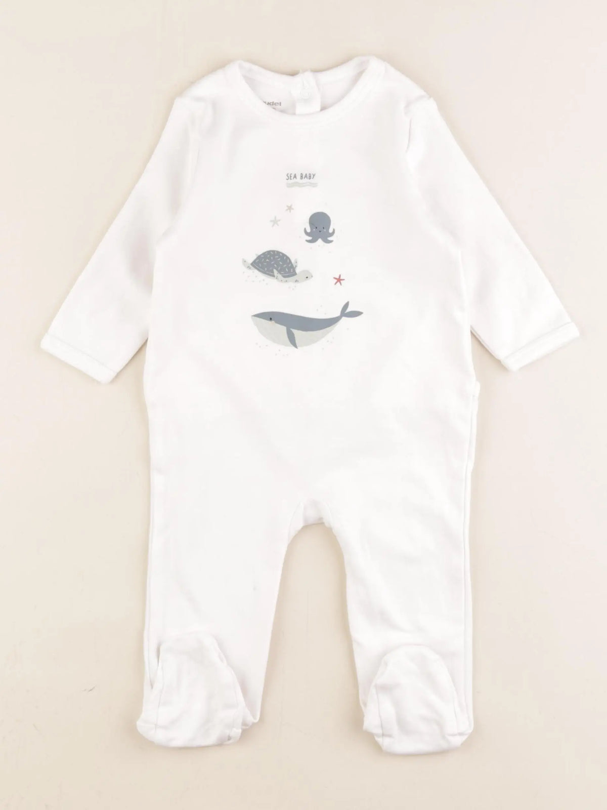 Vertbaudet - pyjama coton blanc - 6 mois