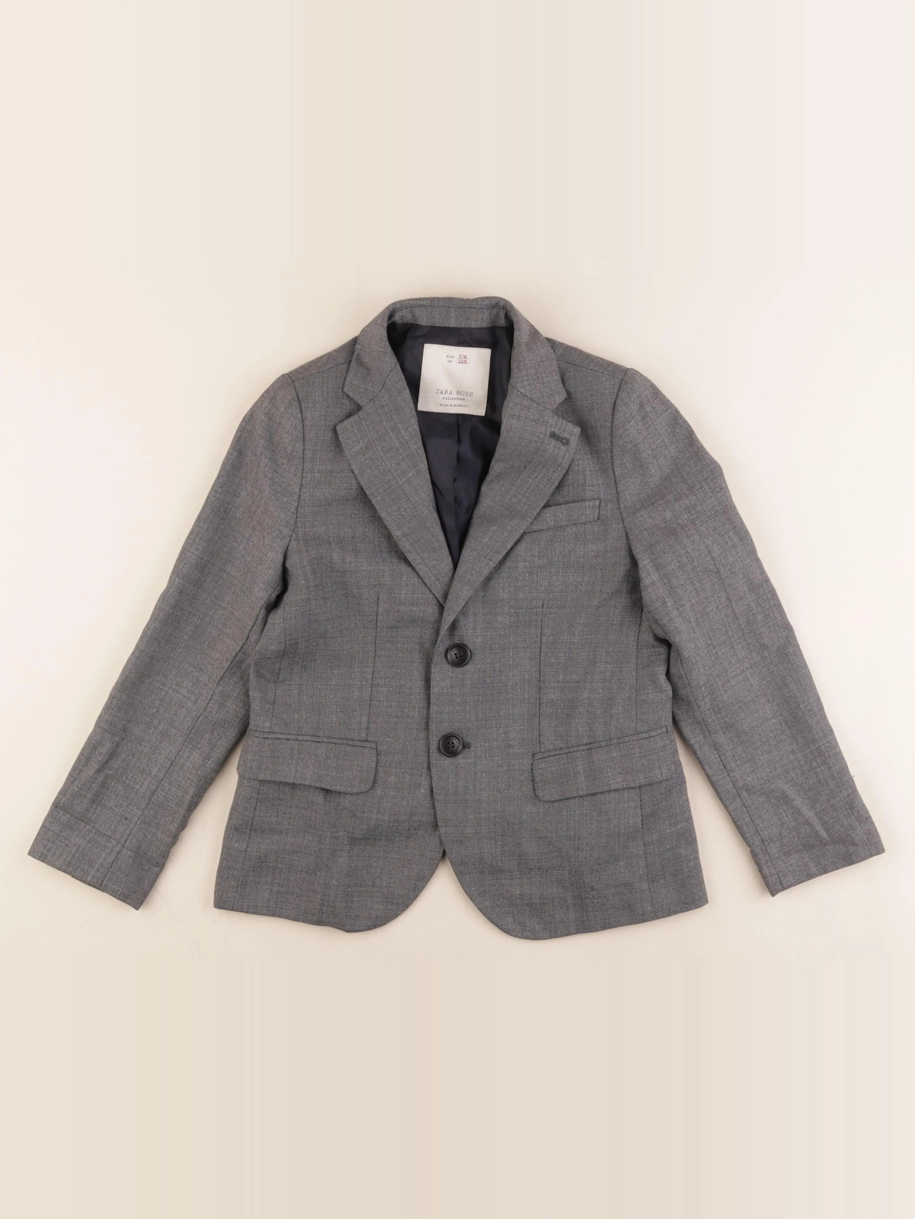 Zara - veste doublé gris - 7/8 ans