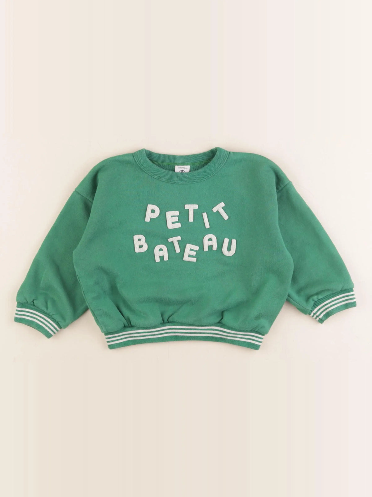 Petit Bateau - sweat vert - 3 ans