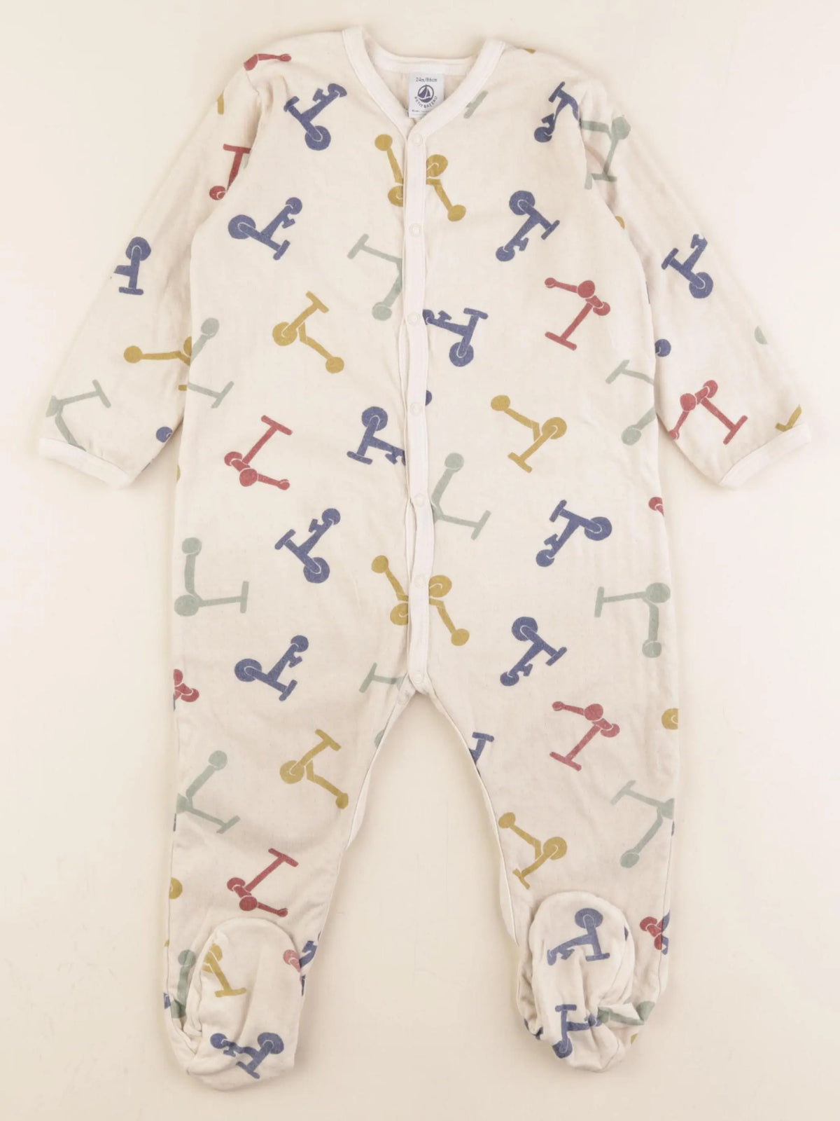 Petit Bateau - pyjama coton beige - 24 mois