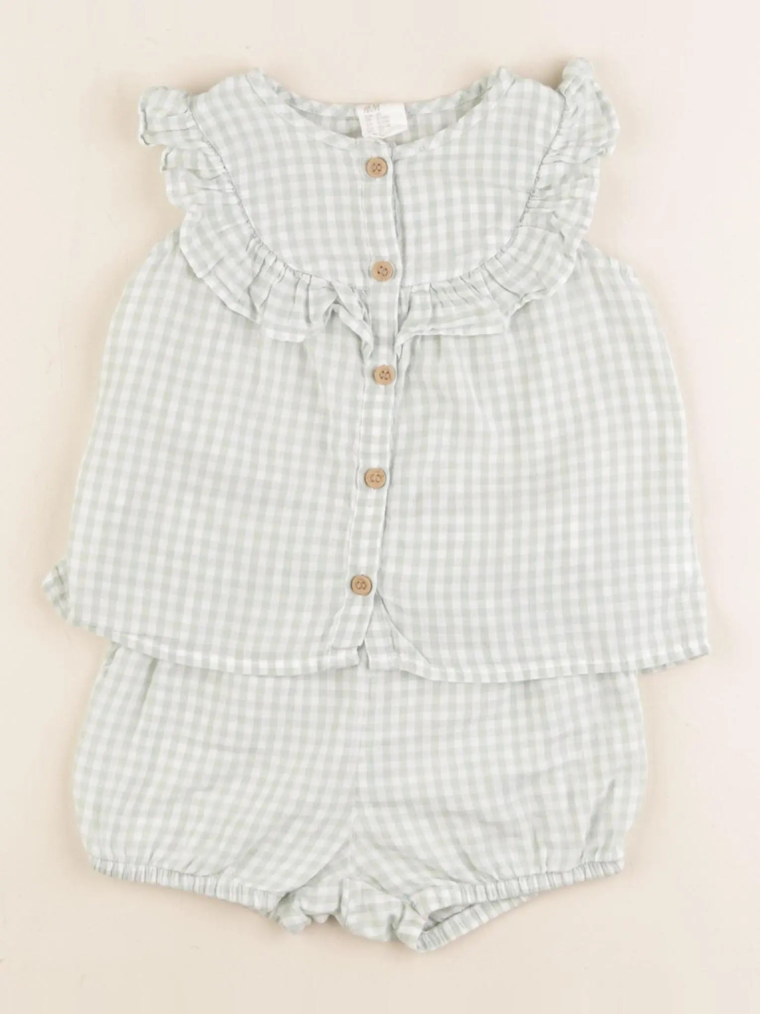 H&M - ensemble vert - 9/12 mois