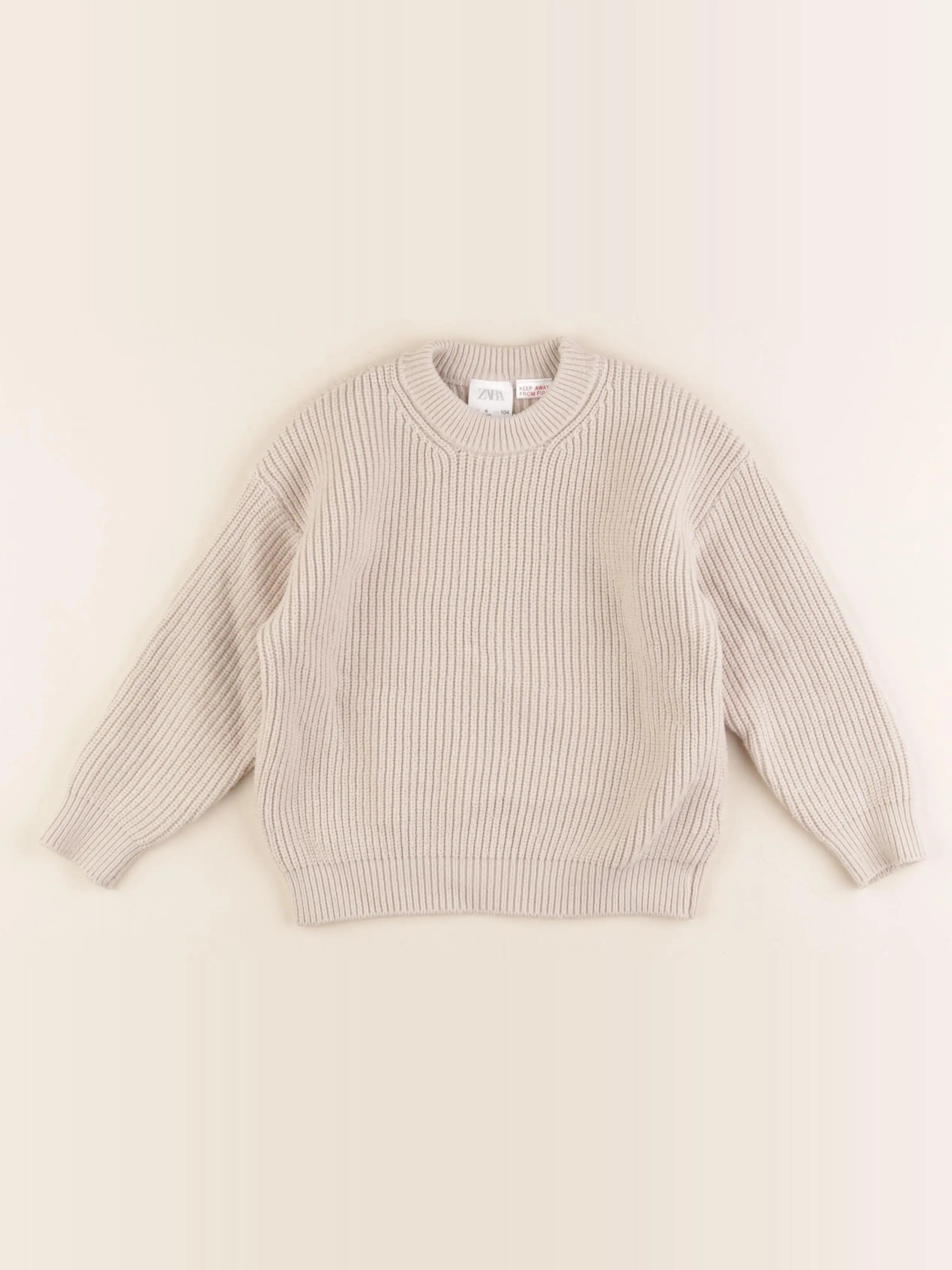 Zara - pull beige - 4 ans