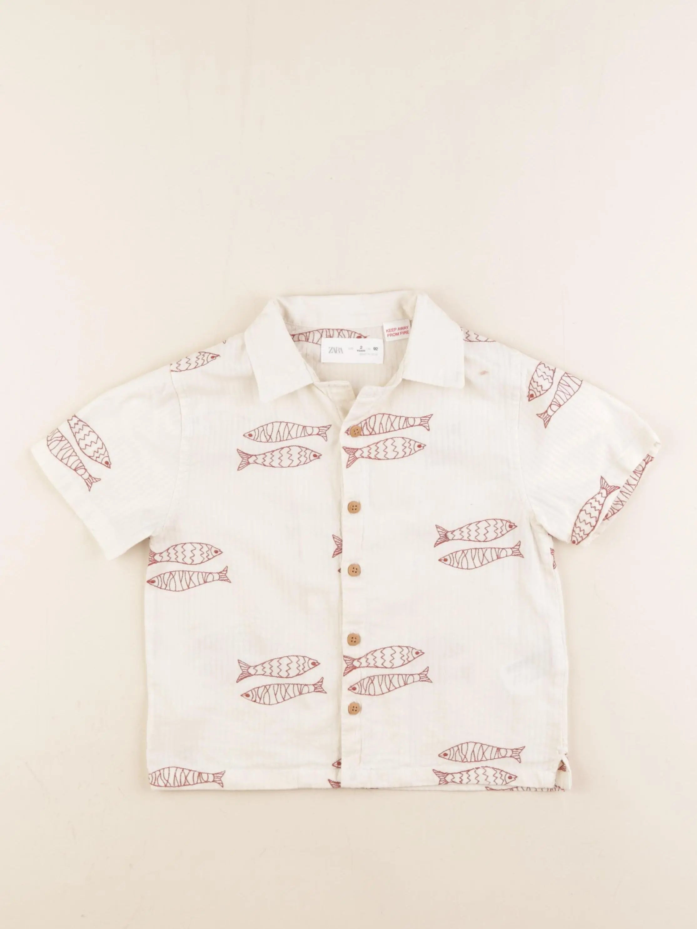 Zara - chemise beige - 2 ans