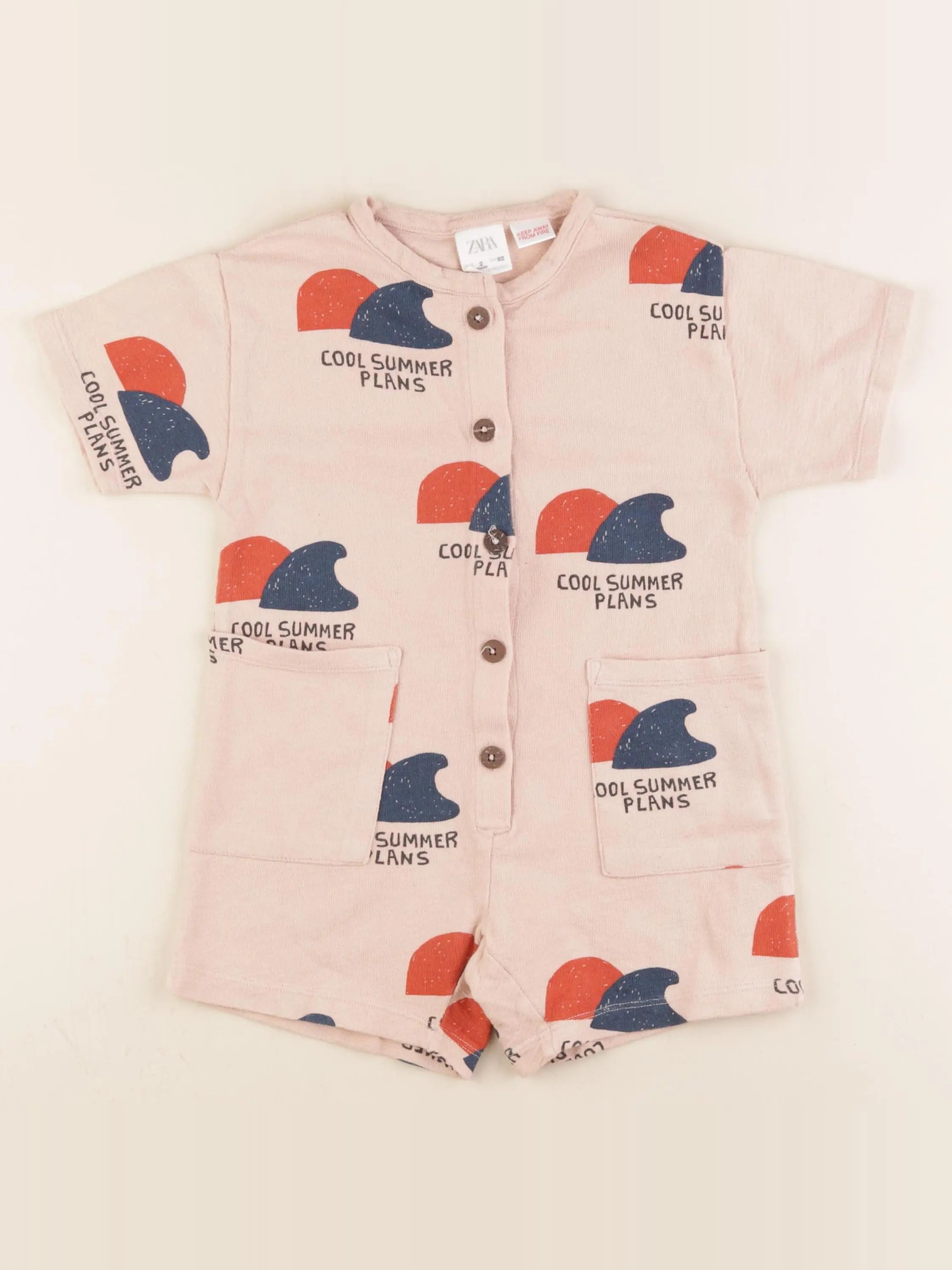 Zara - combinaison rose - 2 ans