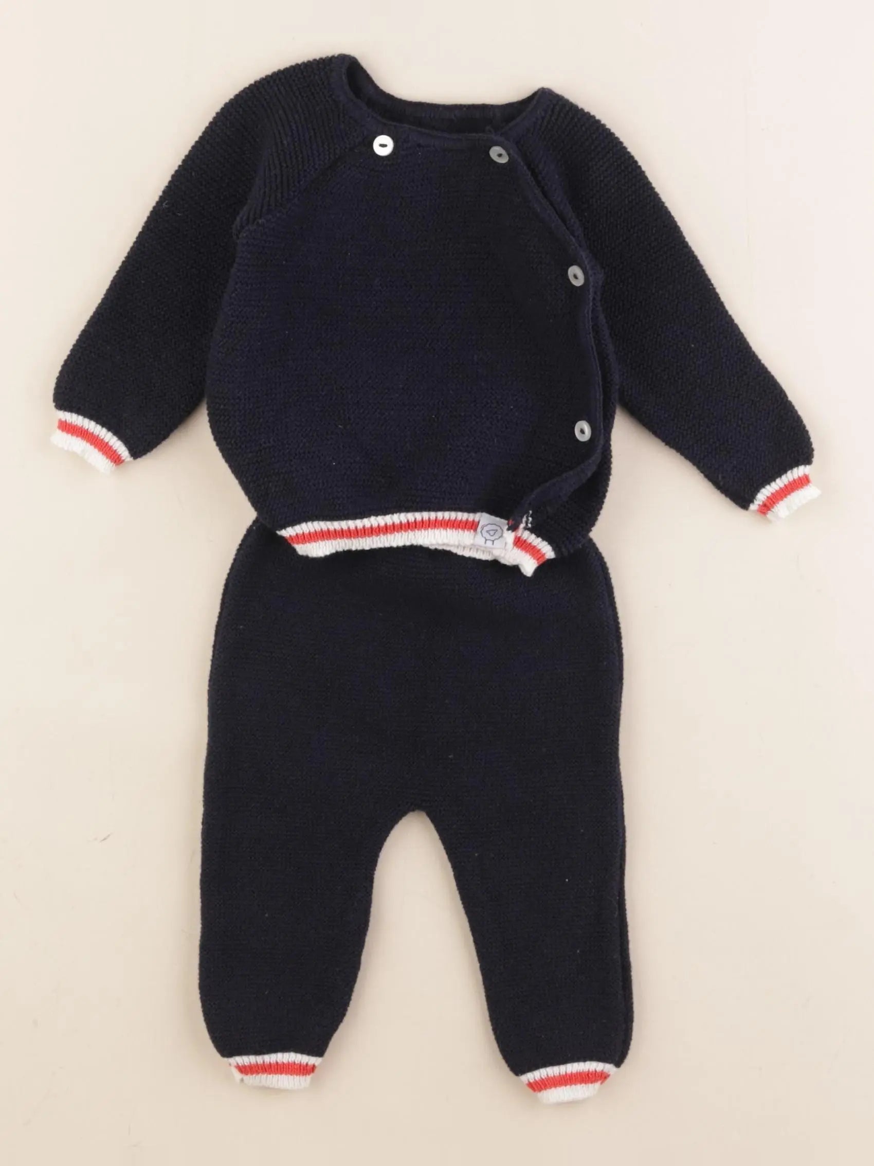 La manufacture de layette - ensemble bleu - 3/6 mois