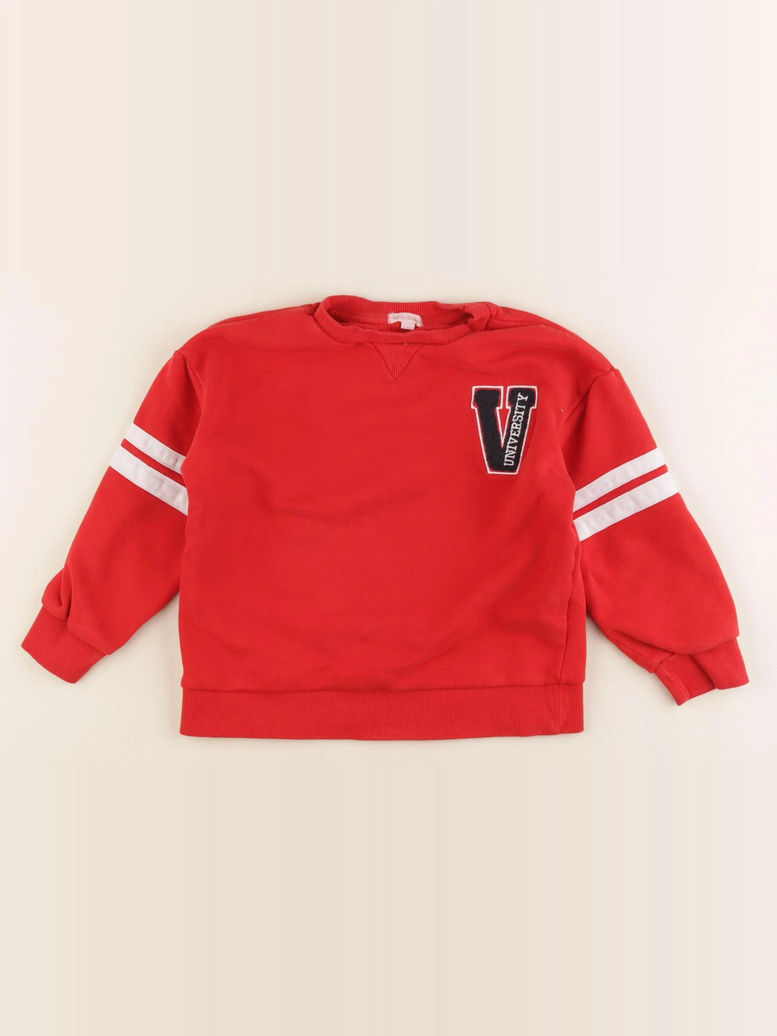 Vertbaudet - sweat rouge - 6 ans