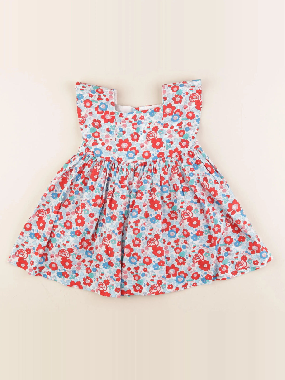 Jacadi - robe liberty bleu, rouge - 24 mois