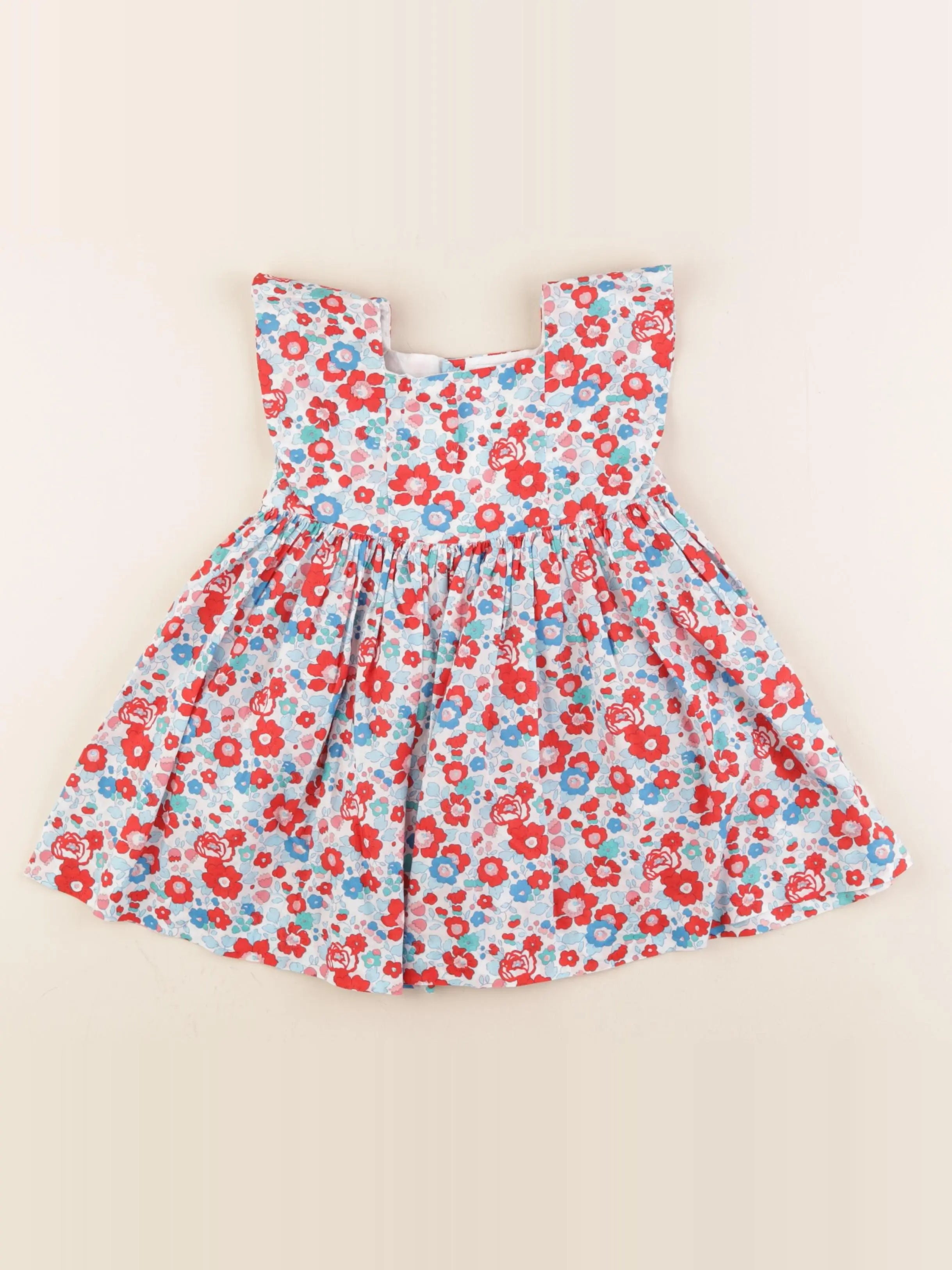 Jacadi - robe liberty bleu, rouge - 24 mois