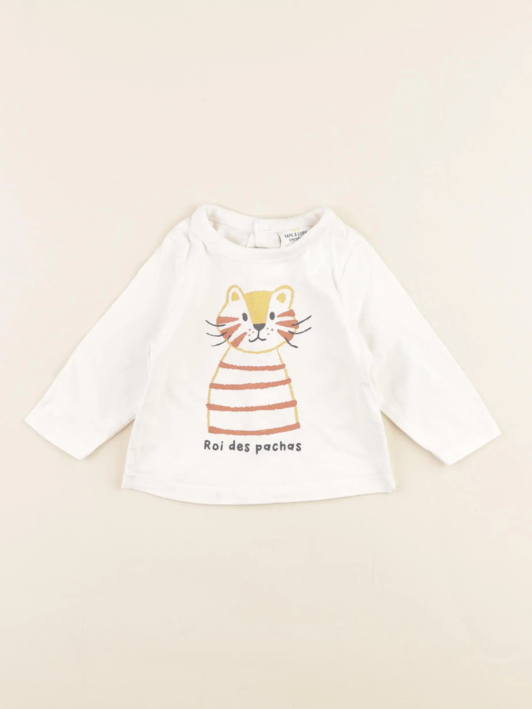 Tape à l'oeil - tee-shirt blanc - 3 mois