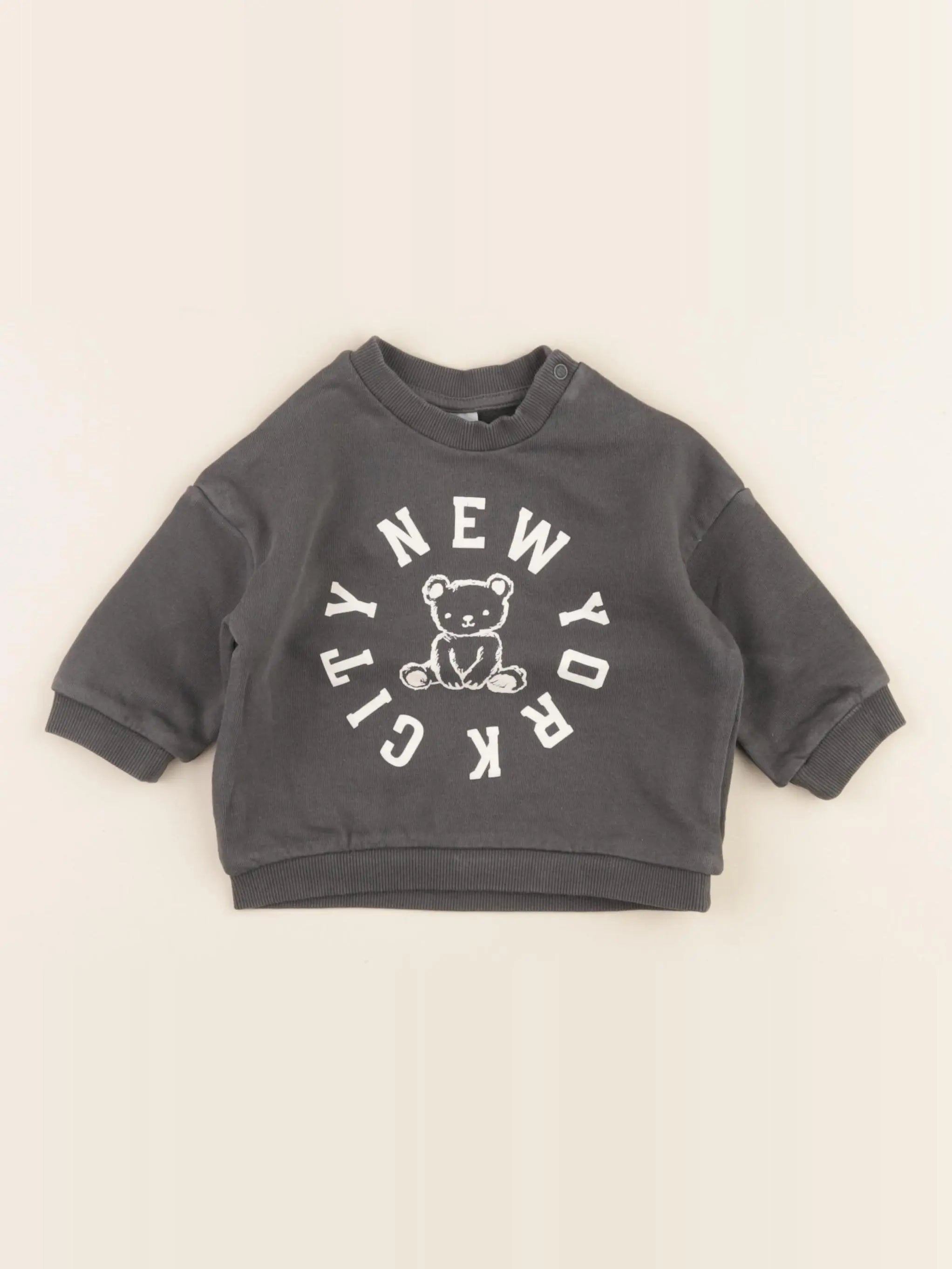 H&M - sweat gris - 4/6 mois