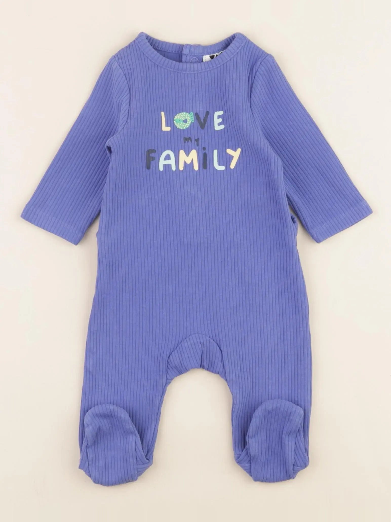 Tape à l'oeil - pyjama coton bleu - 1 mois