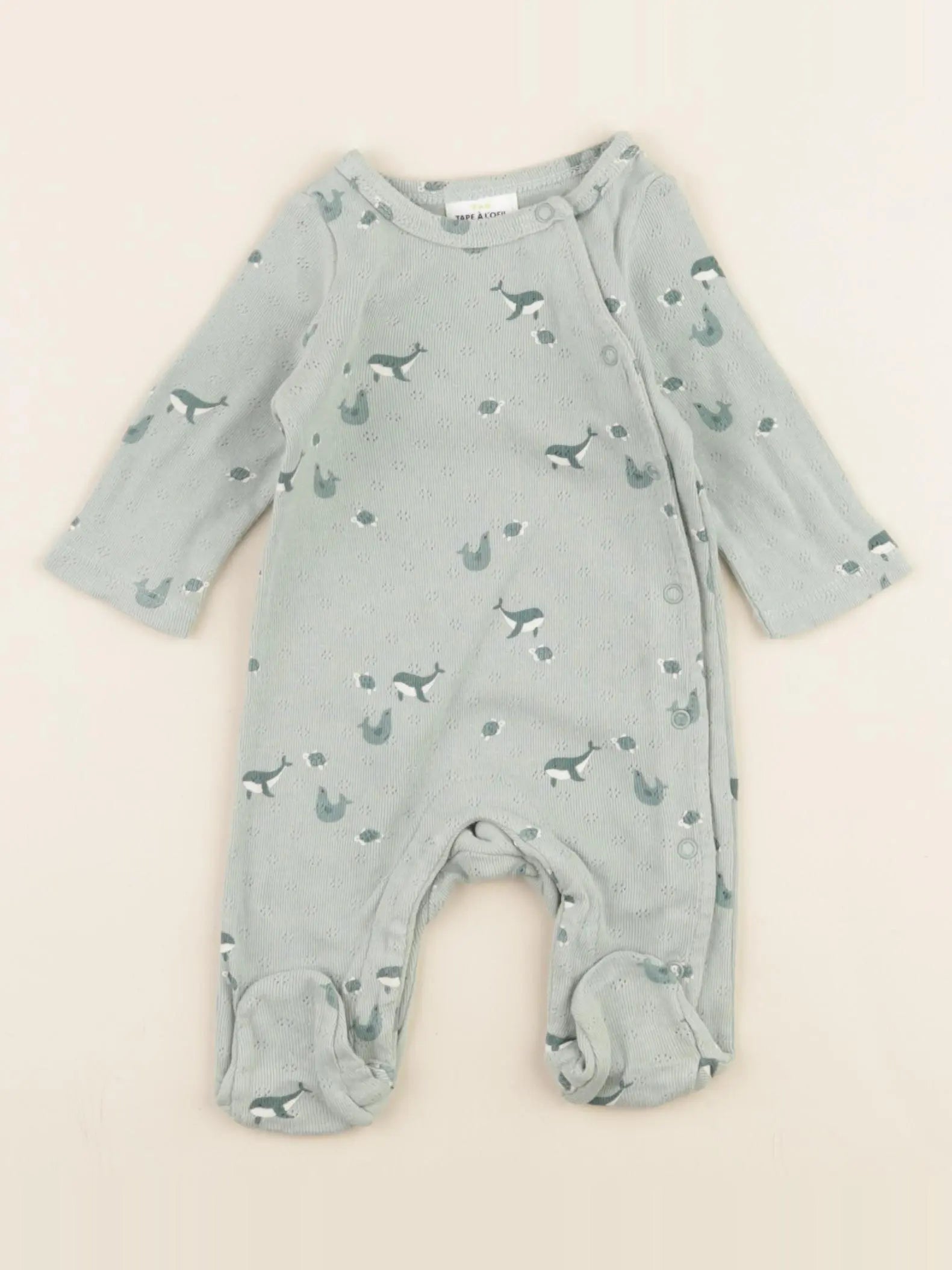 Tape à l'oeil - pyjama coton vert - 1 mois