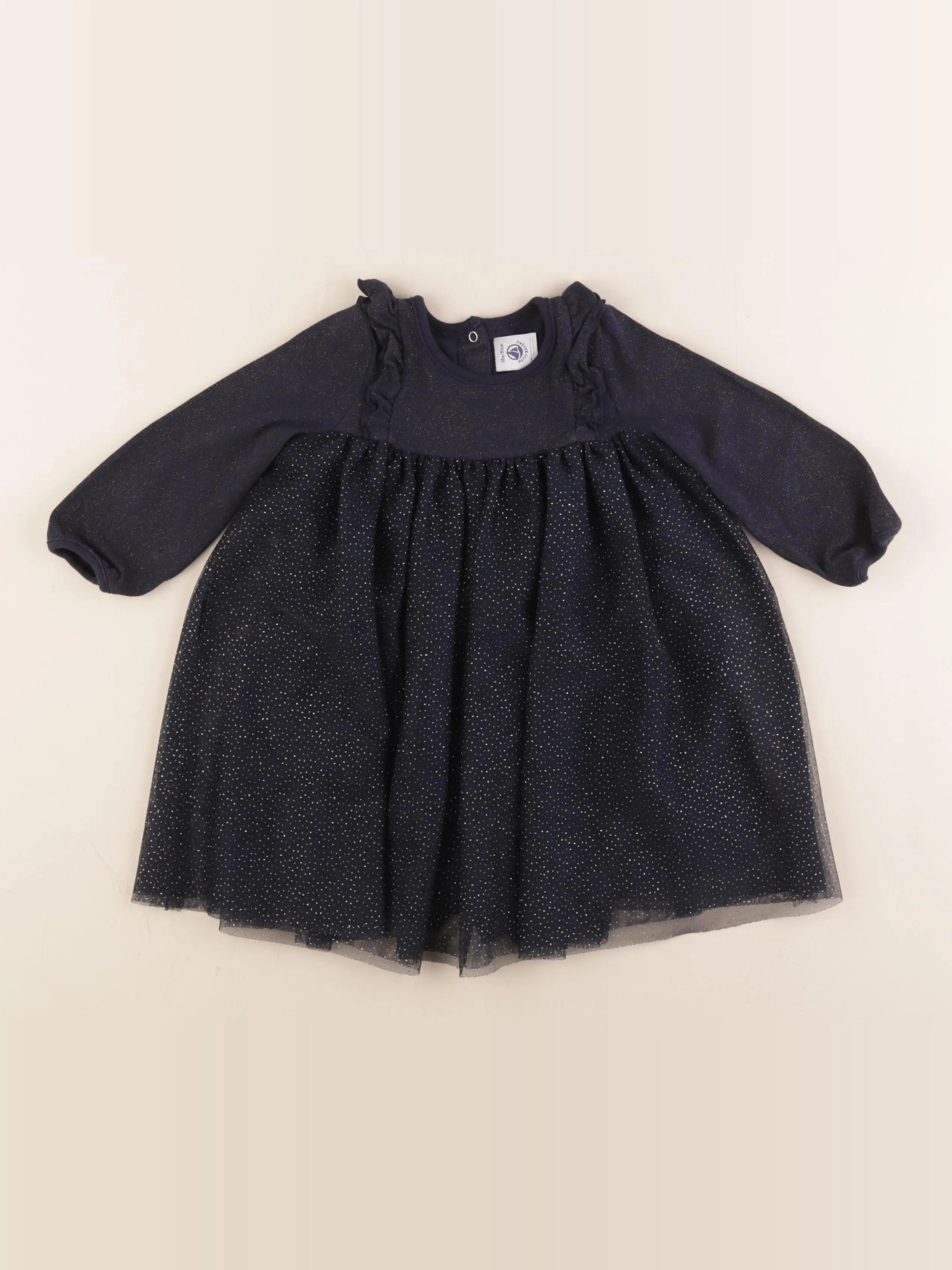 Petit Bateau - robe bleu, or - 18 mois