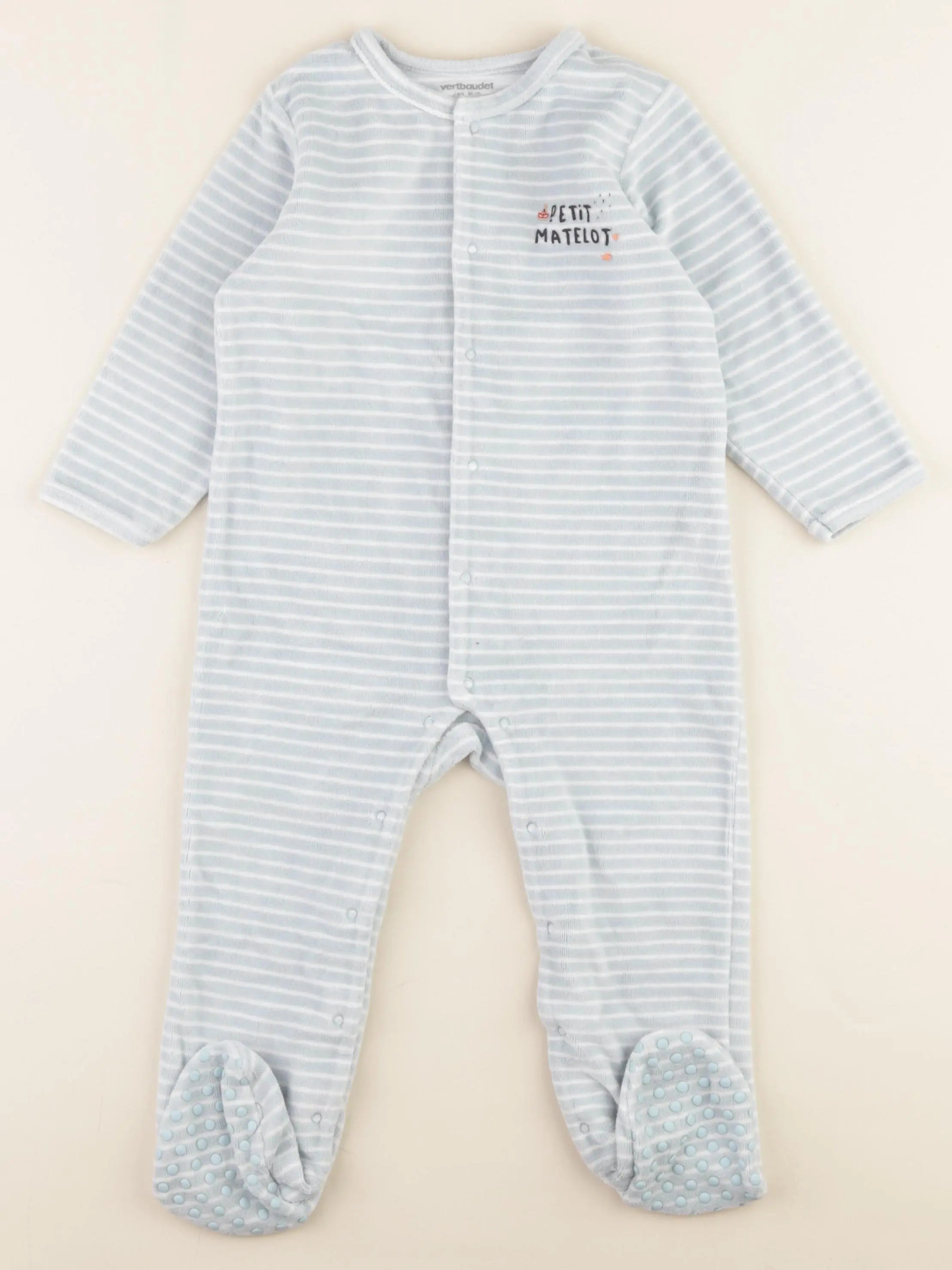 Vertbaudet - pyjama velours bleu - 2 ans