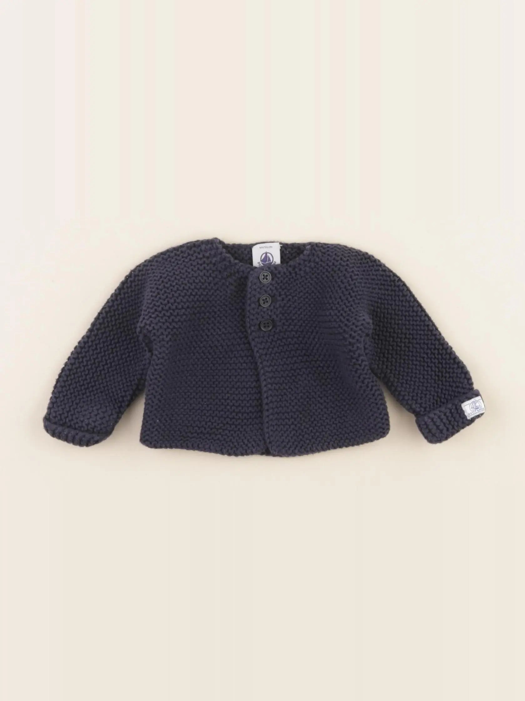 Petit Bateau - gilet bleu - 1 mois