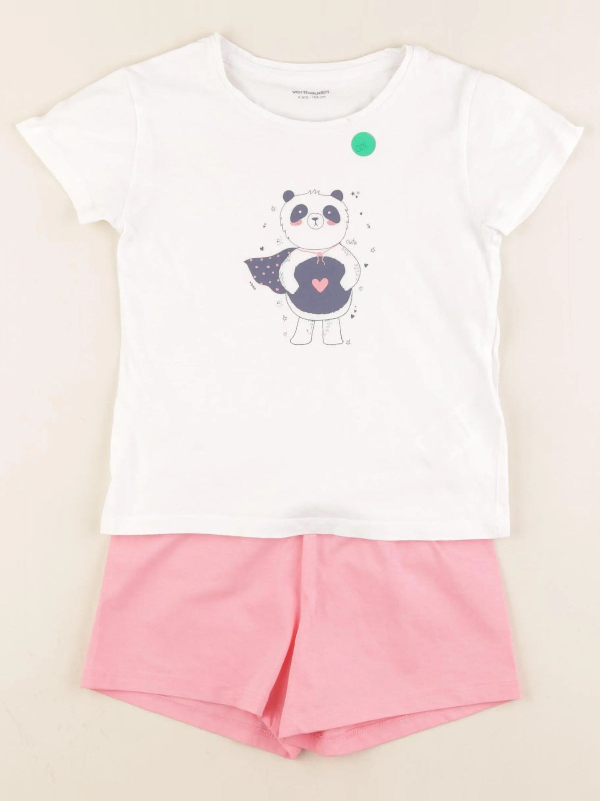 Vertbaudet - pyjama coton blanc - 4 ans