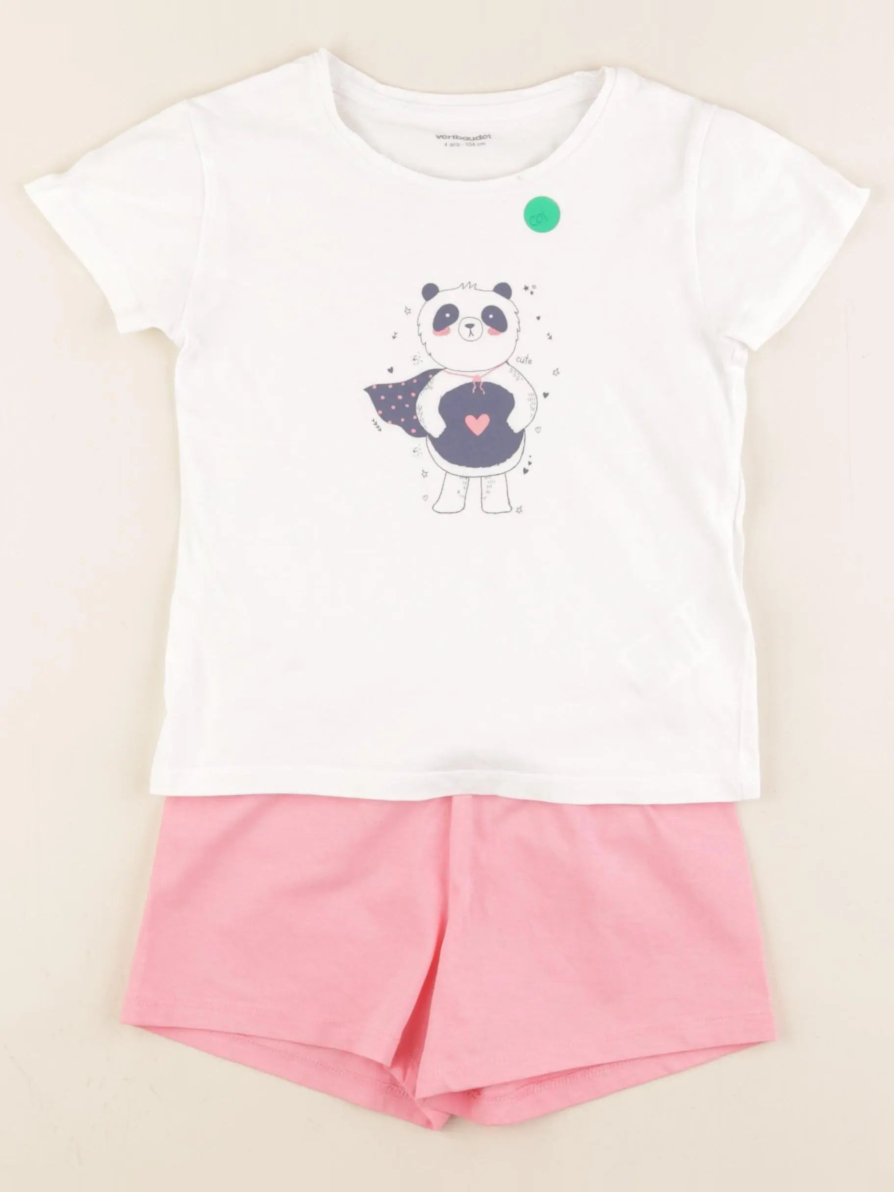 Vertbaudet - pyjama coton blanc - 4 ans