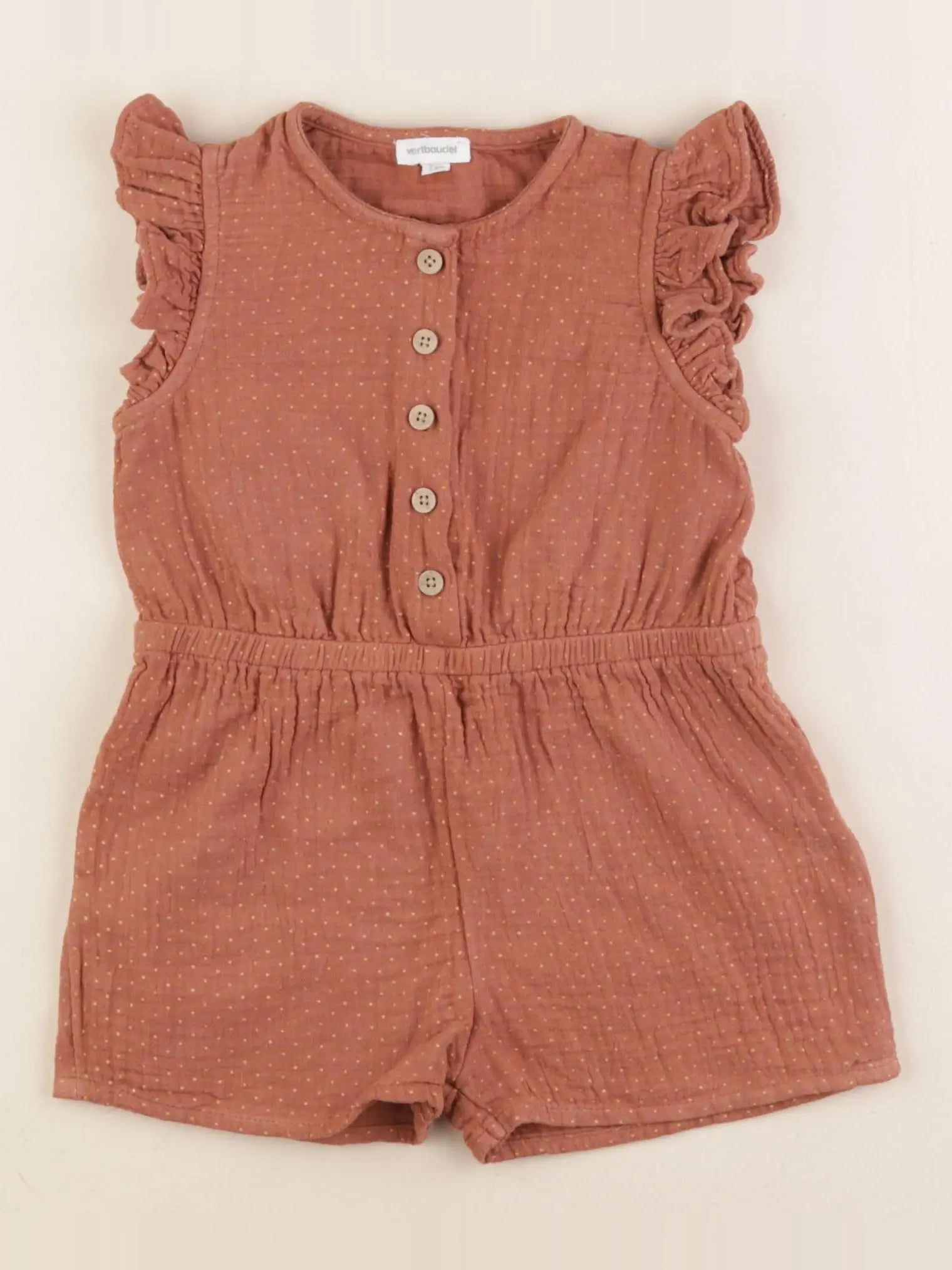 Vertbaudet - combinaison marron, or - 2 ans