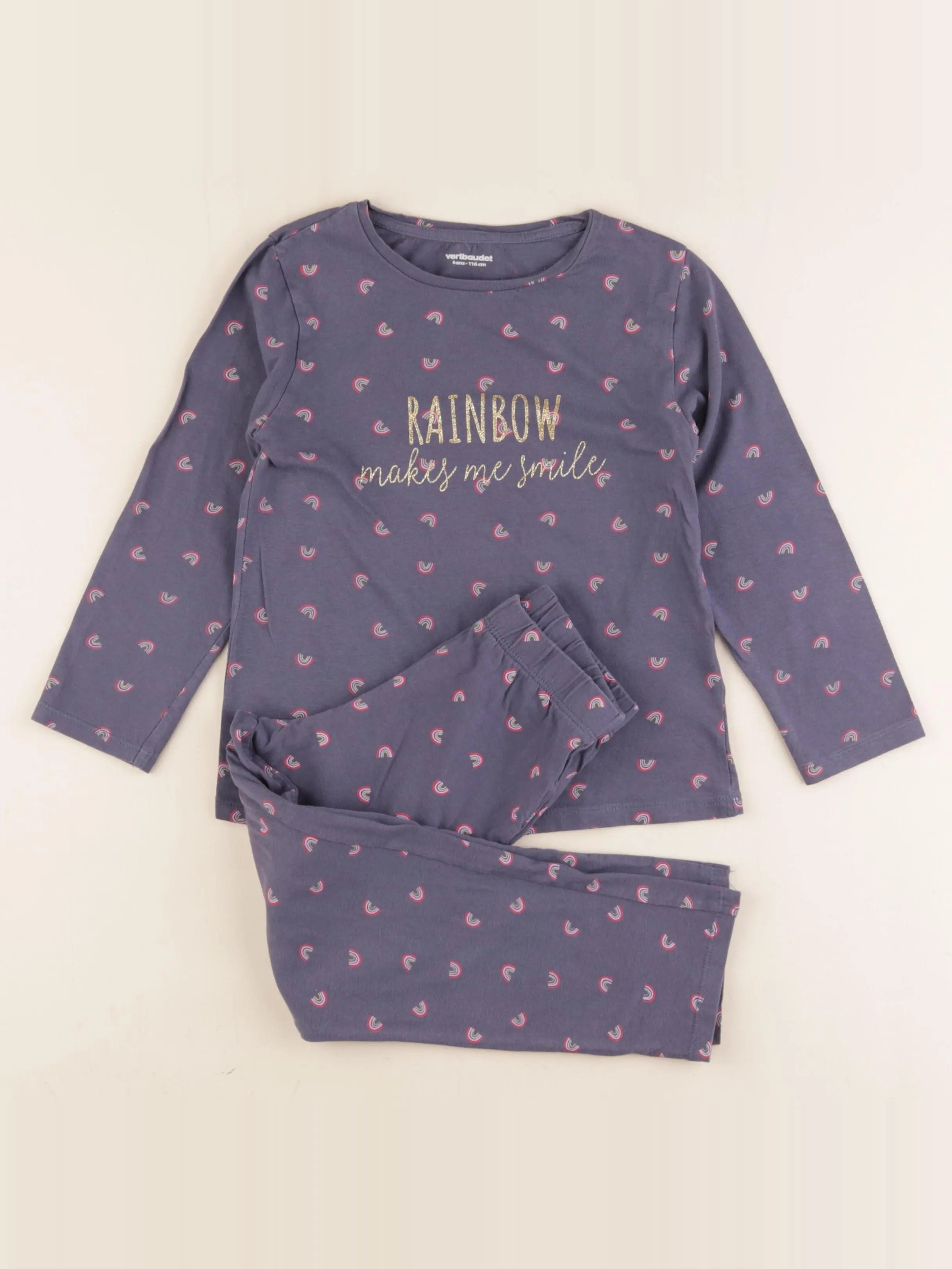 Vertbaudet - pyjama coton violet - 6 ans