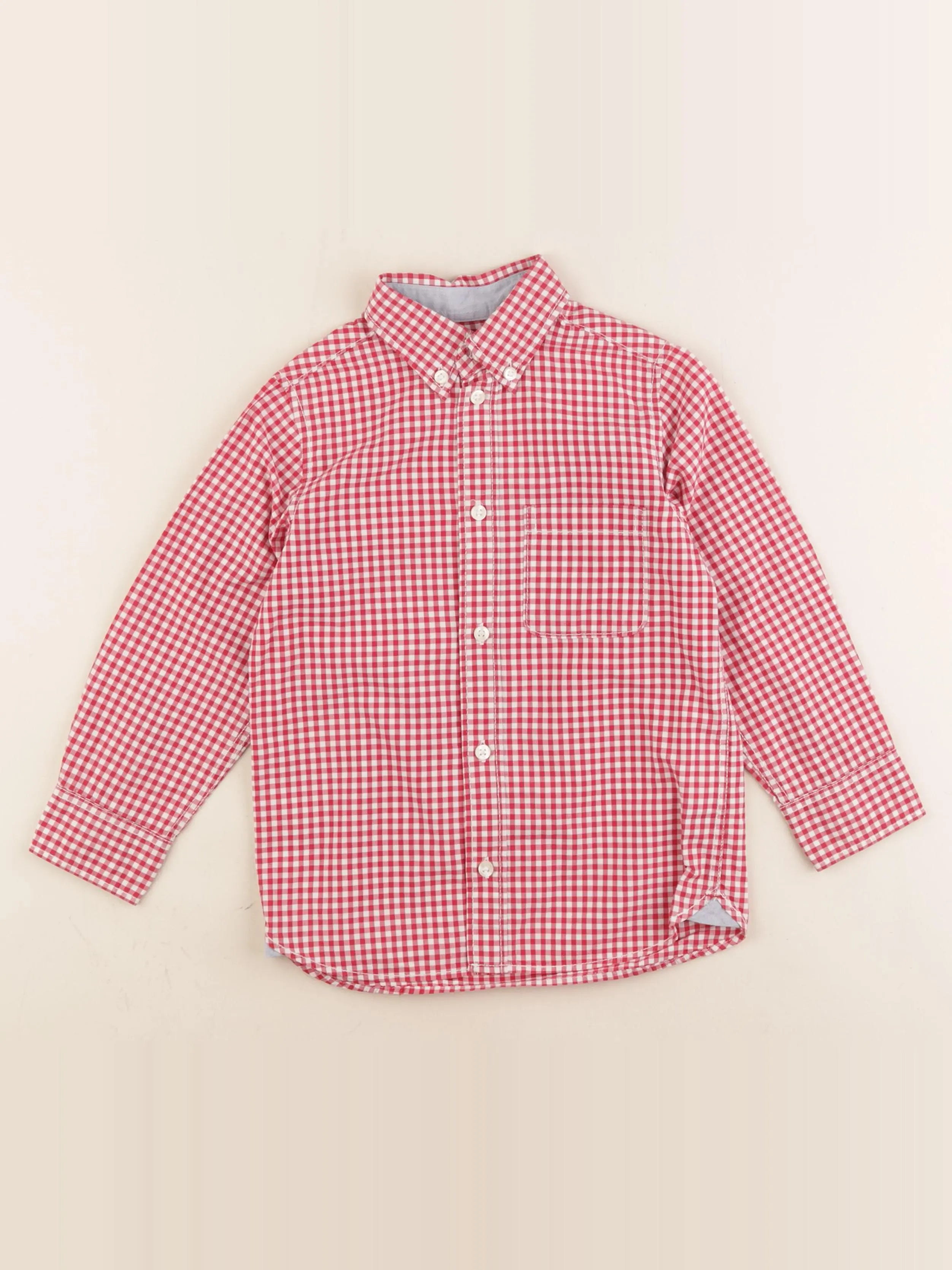 H&M - chemise blanc, rouge - 4/5 ans